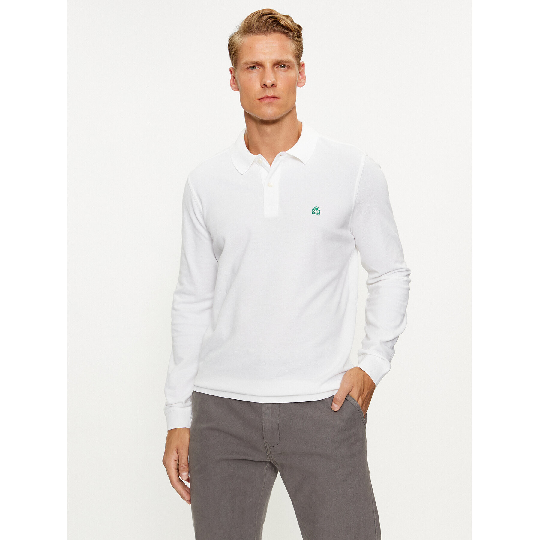 United Colors Of Benetton Pólóing 3089J3204 Fehér Regular Fit - Pepit.hu