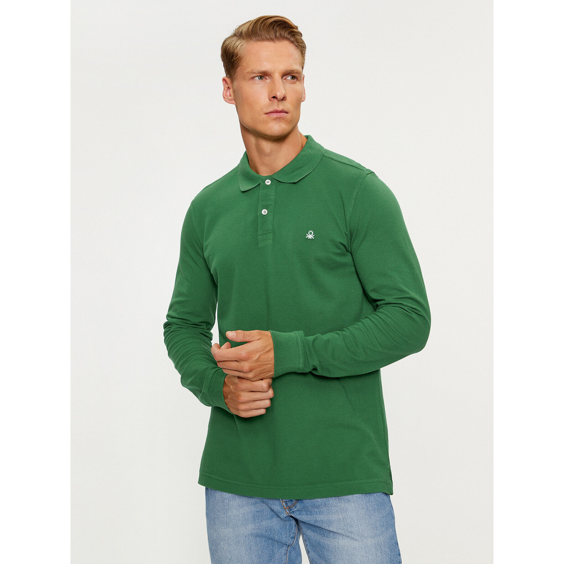 United Colors Of Benetton Pólóing 3089J3204 Zöld Regular Fit - Pepit.hu