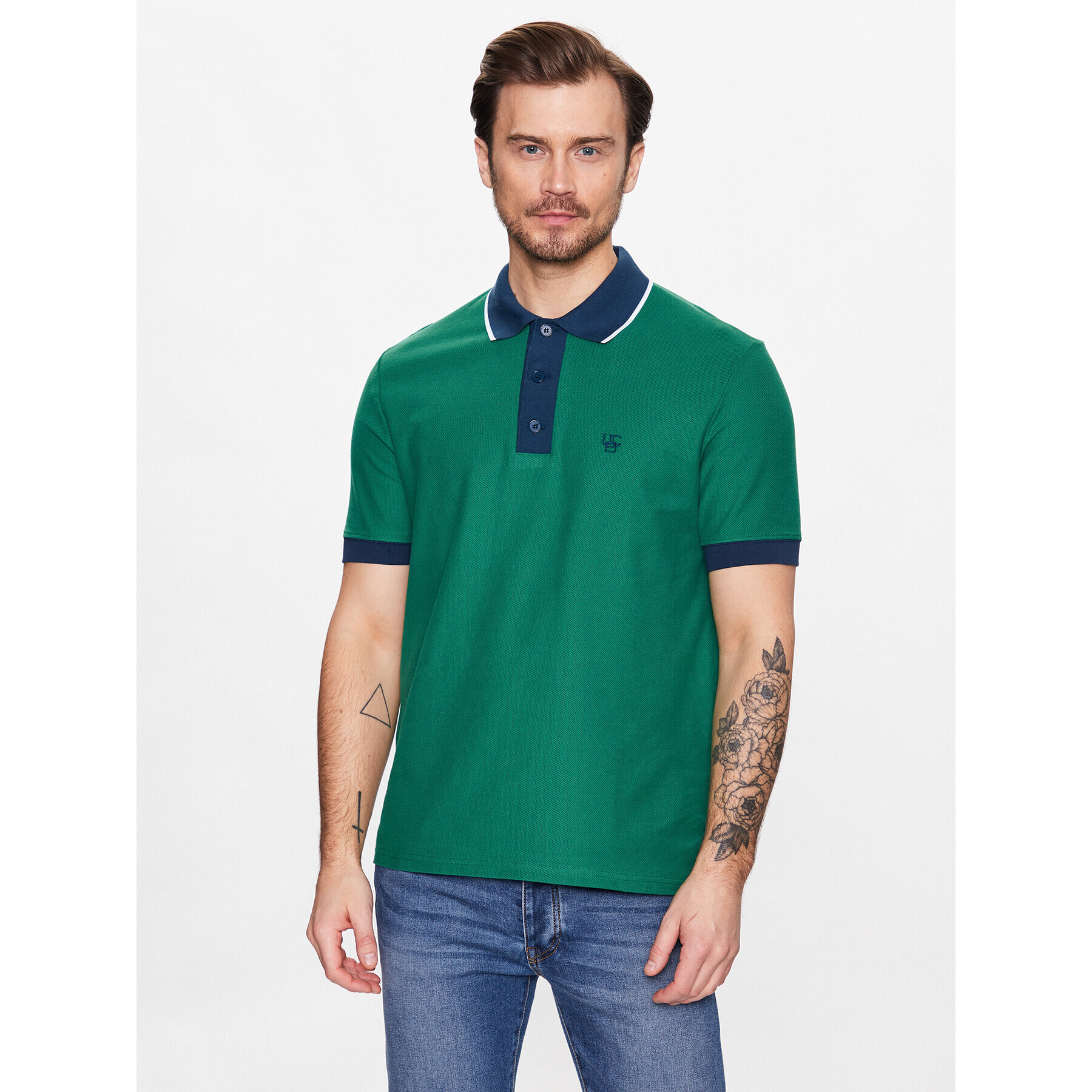 United Colors Of Benetton Pólóing 3QMXU300S Zöld Regular Fit - Pepit.hu