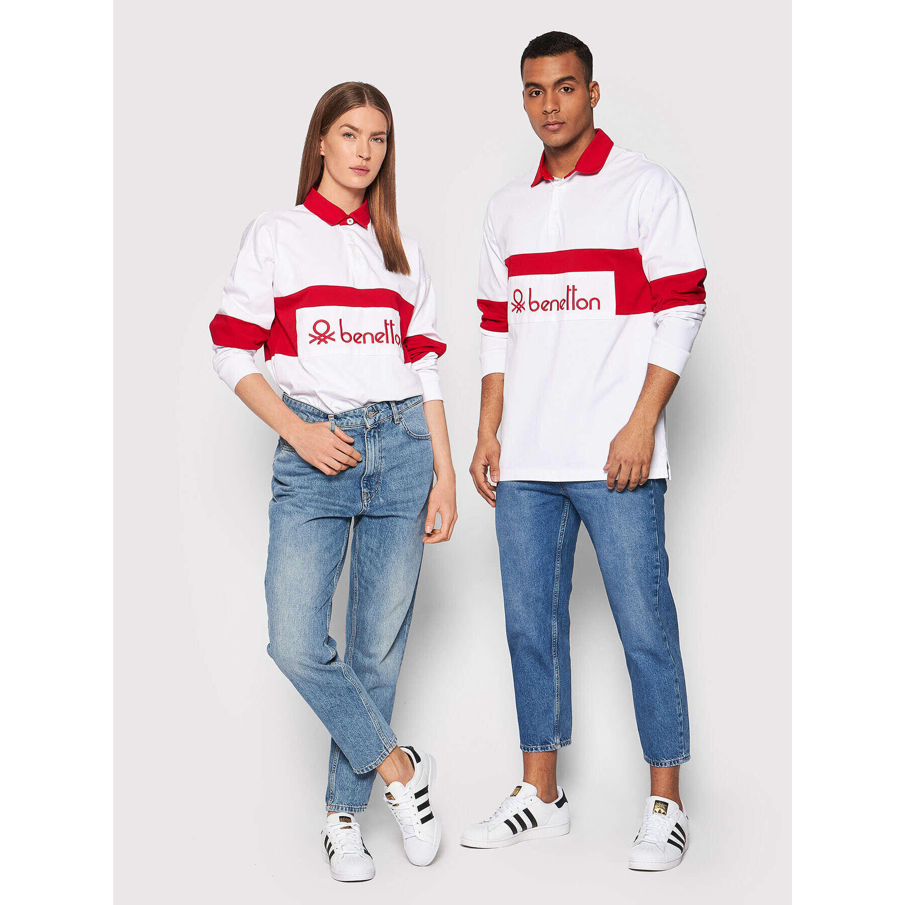 United Colors Of Benetton Pólóing Unisex 3MI6U3001 Fehér Relaxed Fit - Pepit.hu