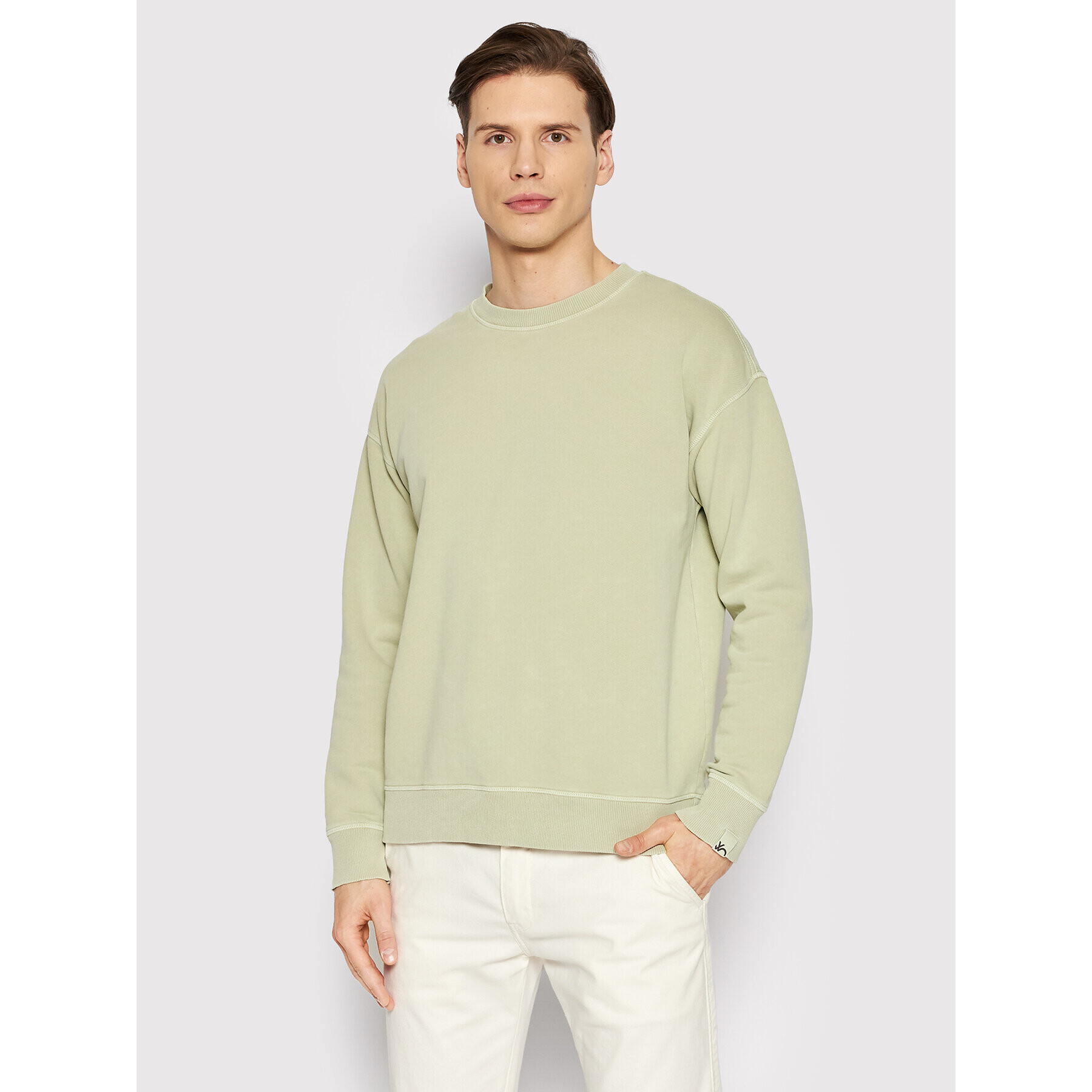 United Colors Of Benetton Pulóver 3HQLU1025 Zöld Relaxed Fit - Pepit.hu