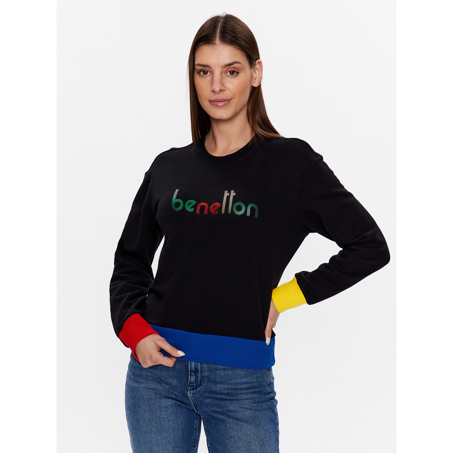 United Colors Of Benetton Pulóver 3J68D103O Fekete Regular Fit - Pepit.hu