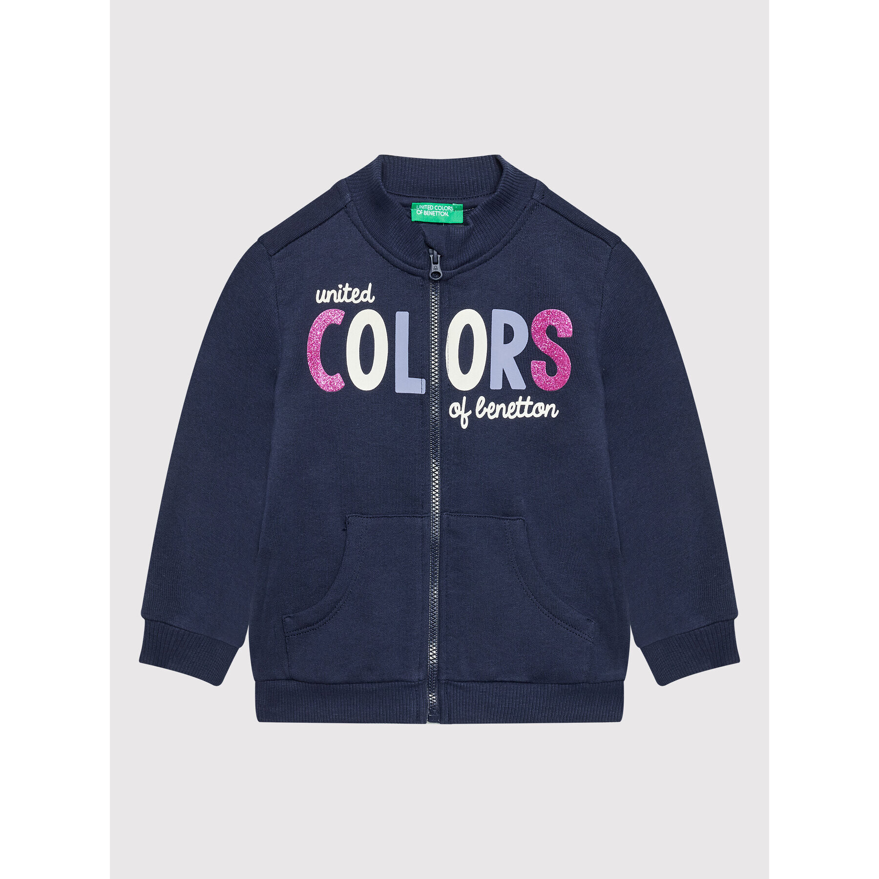 United Colors Of Benetton Pulóver 3J70G500V Sötétkék Regular Fit - Pepit.hu