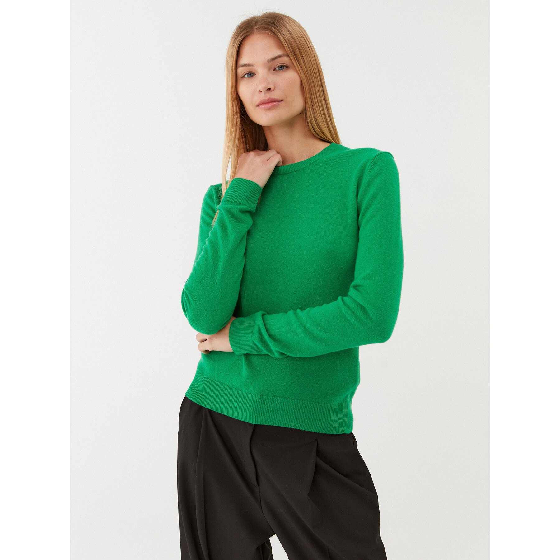 United Colors Of Benetton Sweater 1002D1K01 Zöld Regular Fit - Pepit.hu