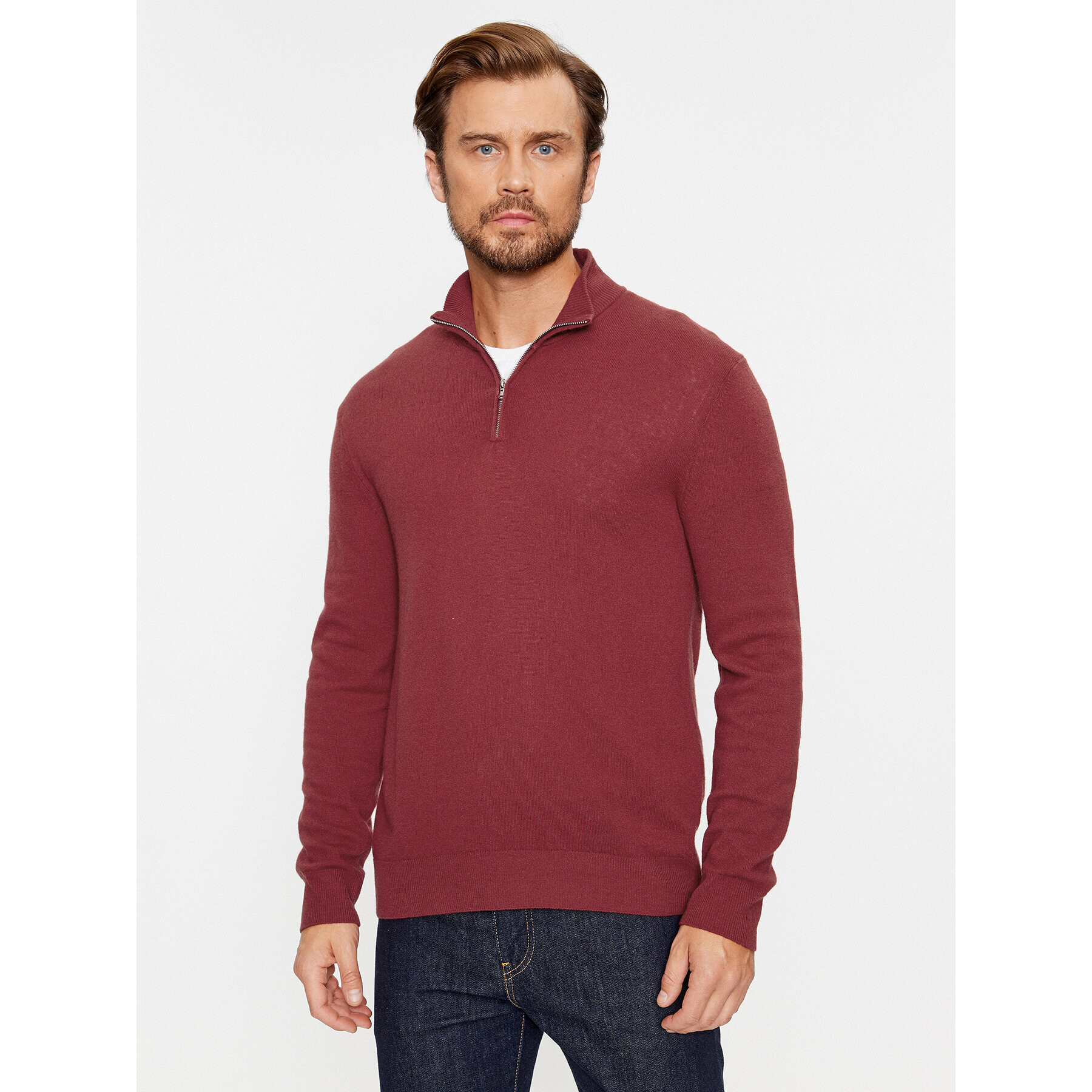 United Colors Of Benetton Sweater 1002U200U Bordó Regular Fit - Pepit.hu