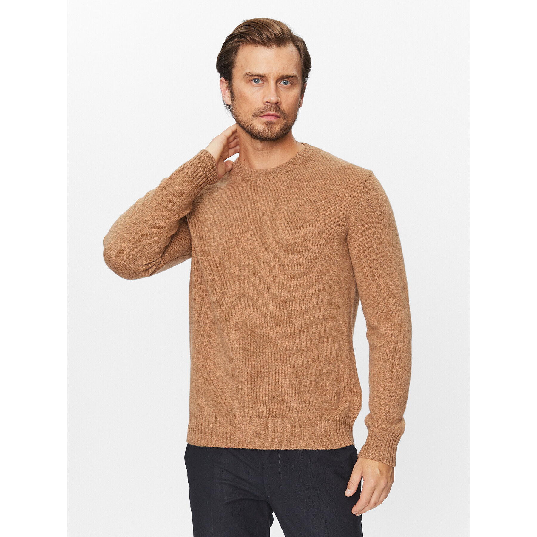 United Colors Of Benetton Sweater 103MK1N24 Bézs Regular Fit - Pepit.hu