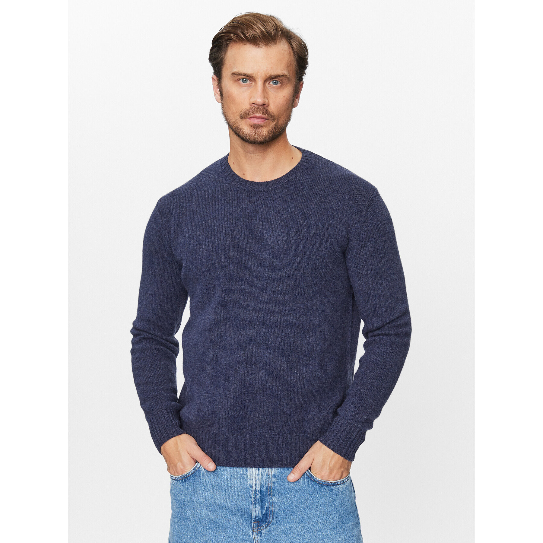 United Colors Of Benetton Sweater 103MK1N24 Sötétkék Regular Fit - Pepit.hu