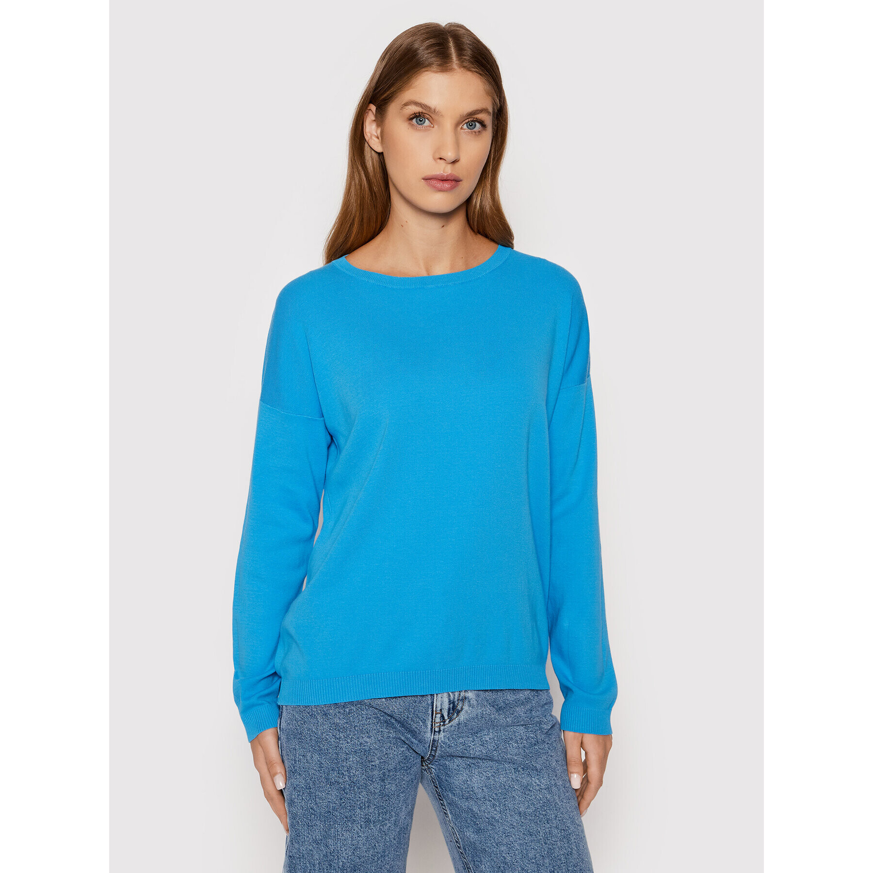 United Colors Of Benetton Sweater 1091D100E Kék Loose Fit - Pepit.hu