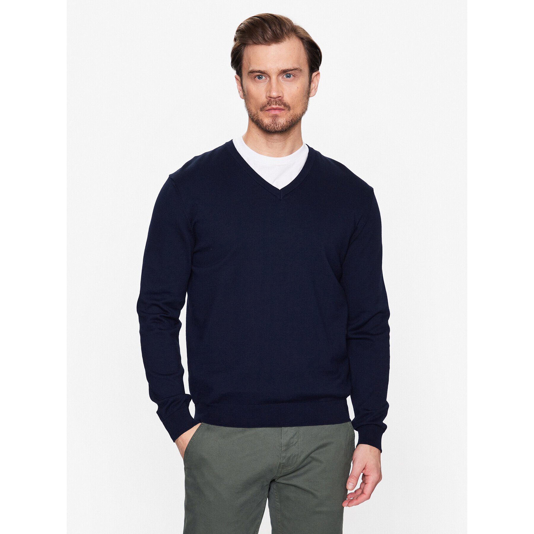 United Colors Of Benetton Sweater 1098U4486 Sötétkék Regular Fit - Pepit.hu