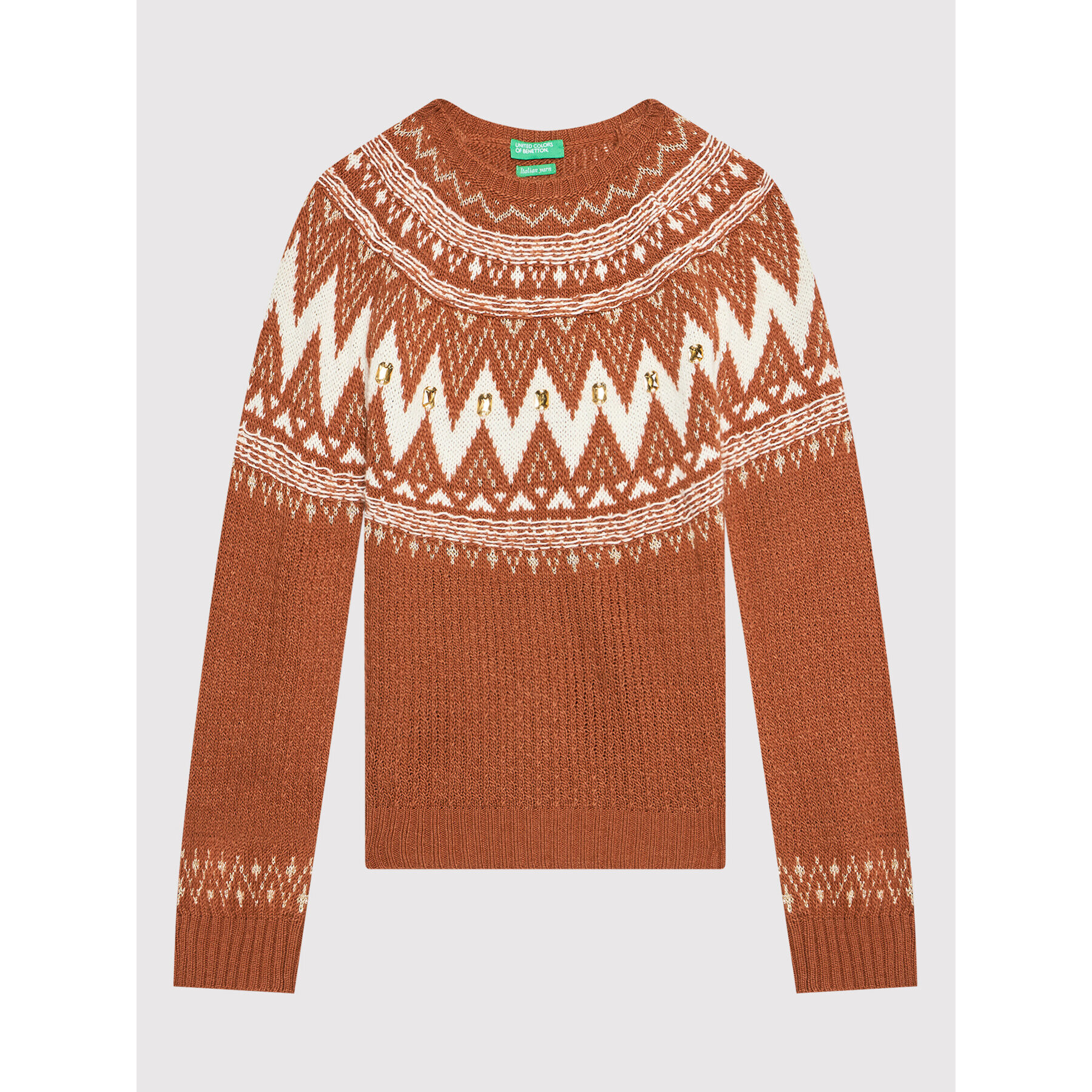 United Colors Of Benetton Sweater 1176Q1126 Barna Regular Fit - Pepit.hu