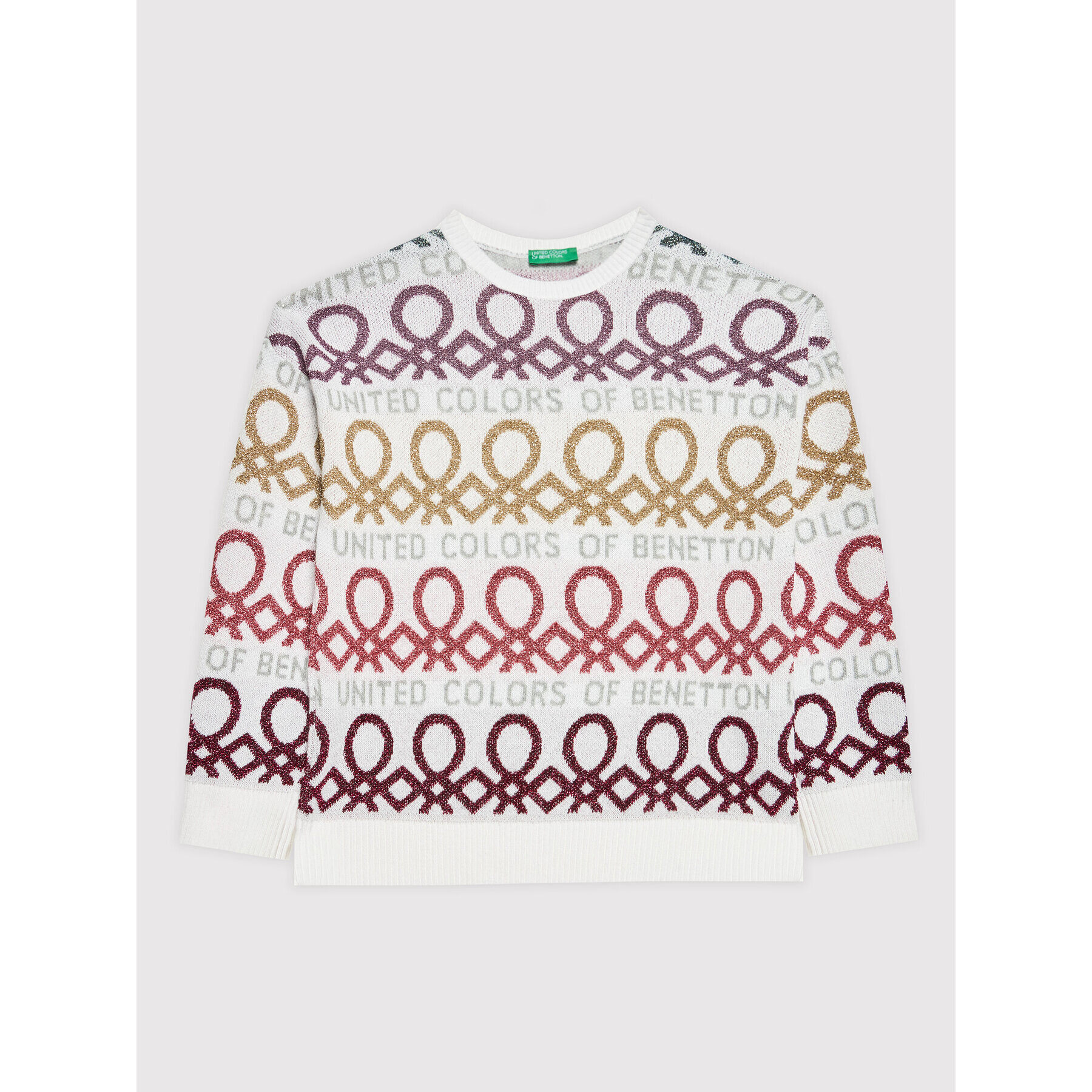 United Colors Of Benetton Sweater 1194Q100K Fehér Regular Fit - Pepit.hu