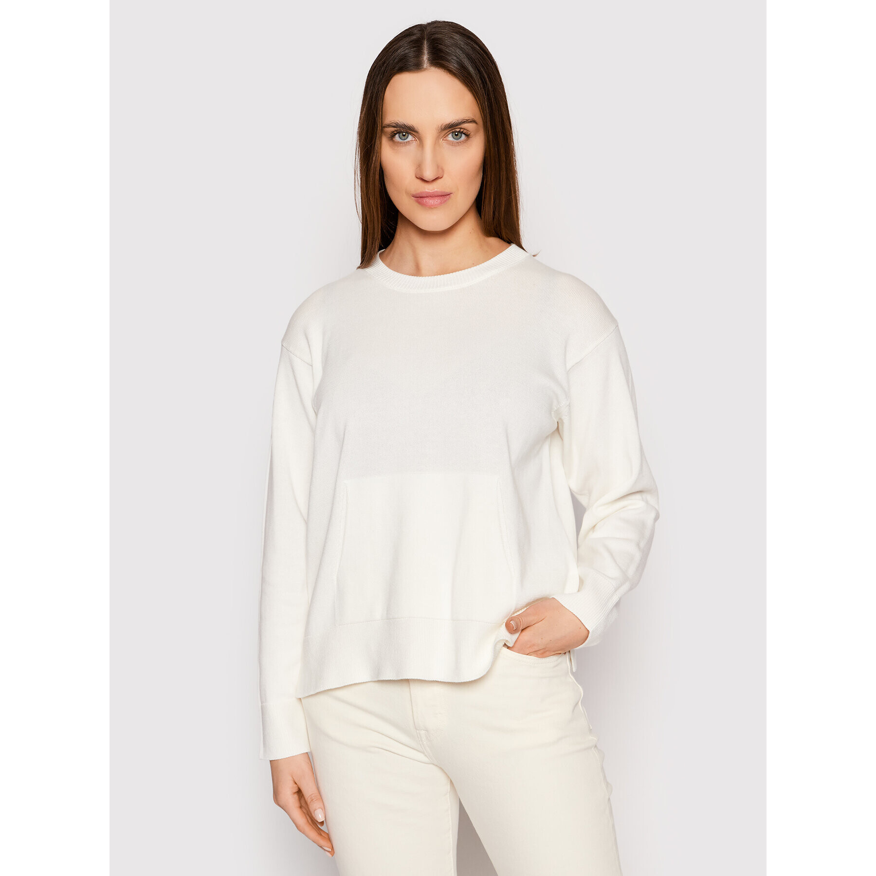 United Colors Of Benetton Sweater 1294D100L Fehér Relaxed Fit - Pepit.hu