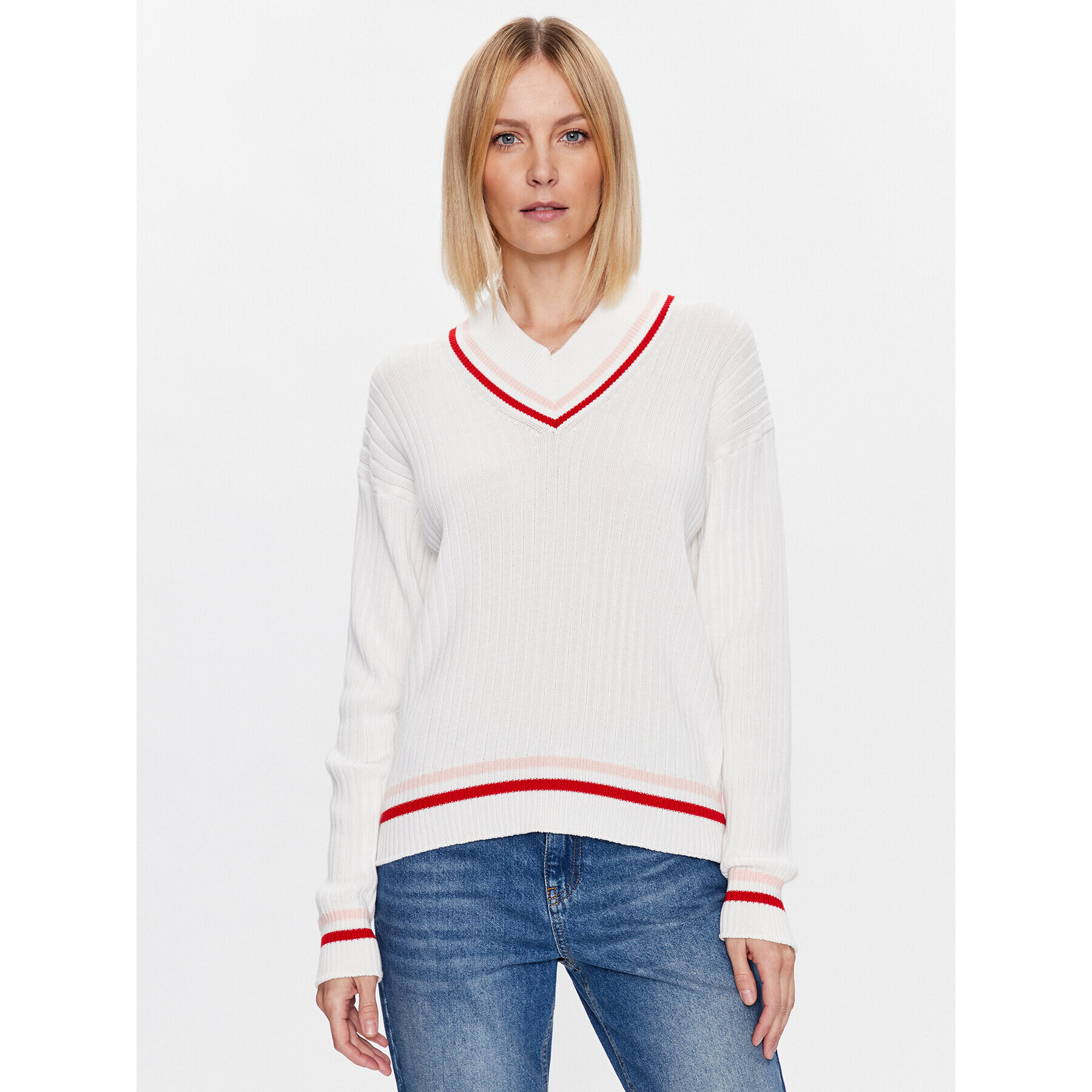 United Colors Of Benetton Sweater 1298E4013 Fehér Regular Fit - Pepit.hu