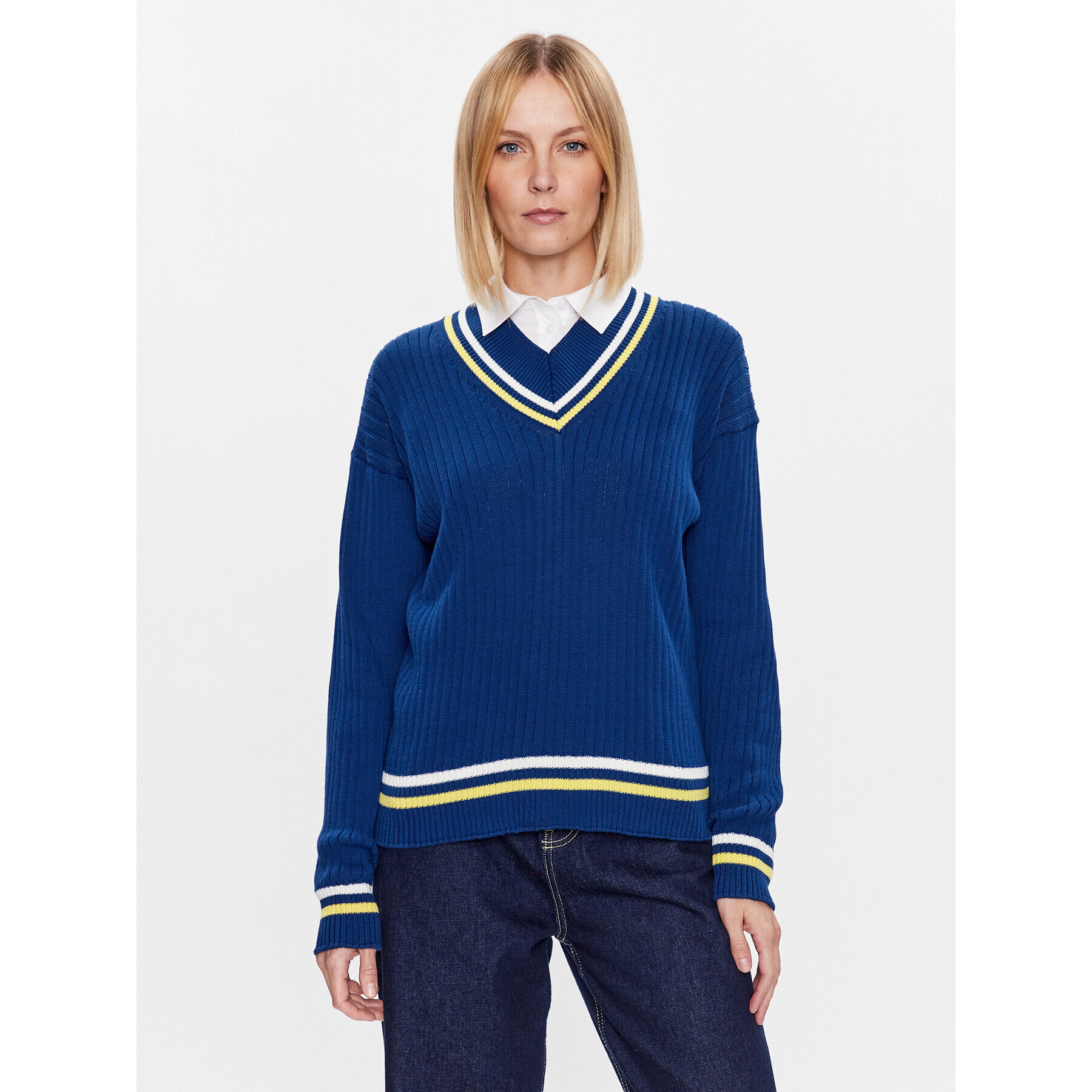 United Colors Of Benetton Sweater 1298E4013 Sötétkék Regular Fit - Pepit.hu