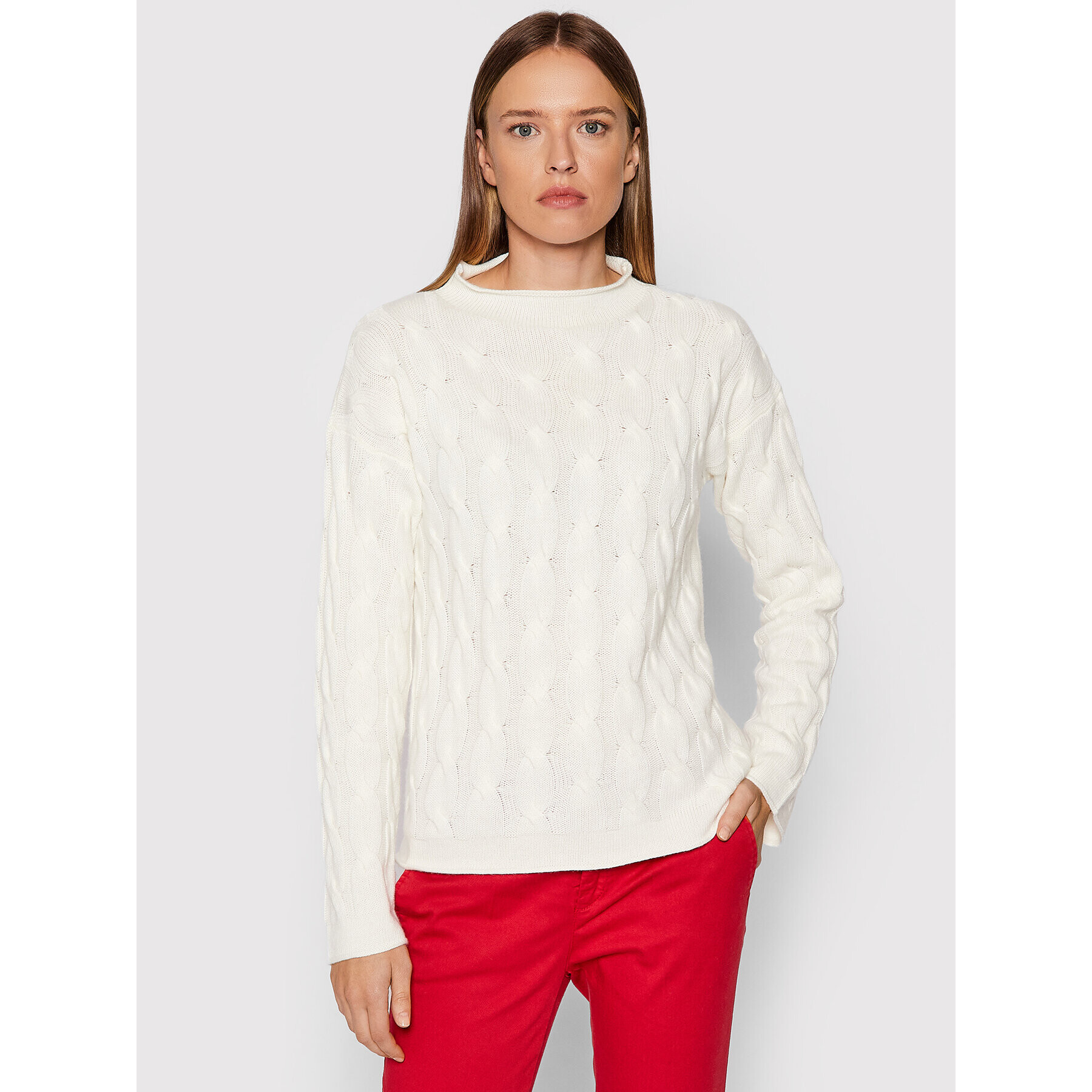 United Colors Of Benetton Sweater 1335D2467 Fehér Regular Fit - Pepit.hu