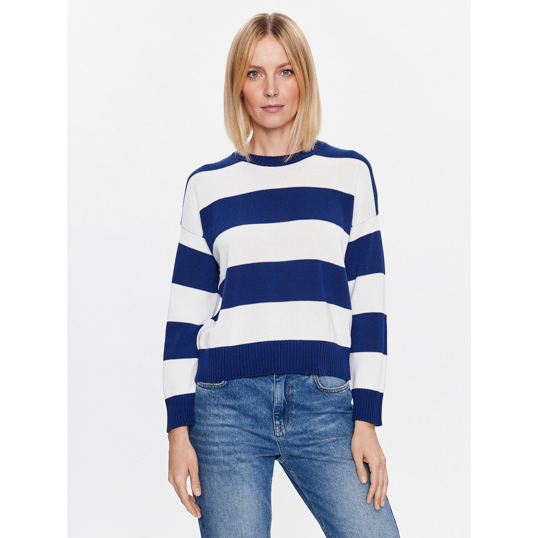 United Colors Of Benetton Sweater 1494E105J Kék Boxy Fit - Pepit.hu