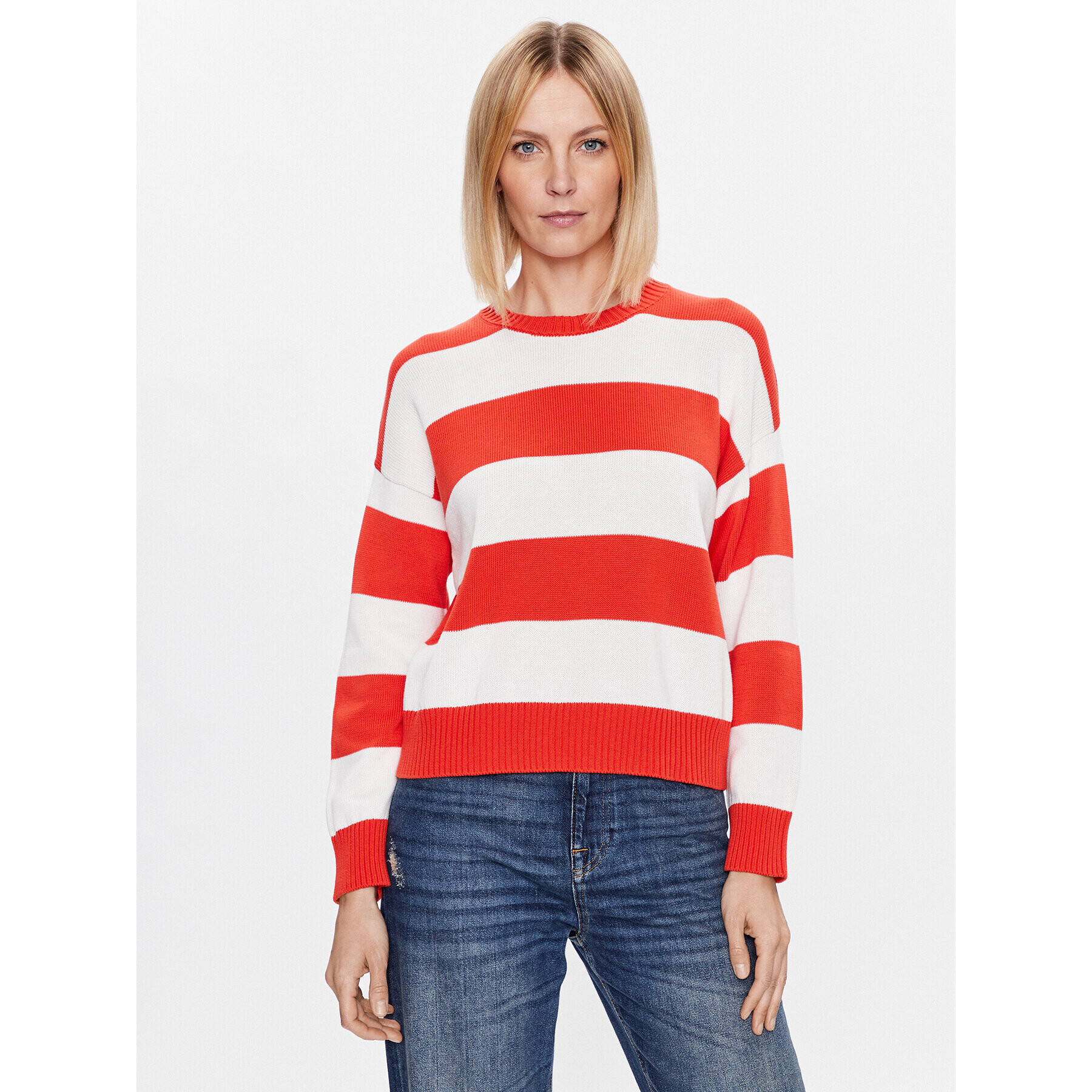 United Colors Of Benetton Sweater 1494E105J Piros Boxy Fit - Pepit.hu