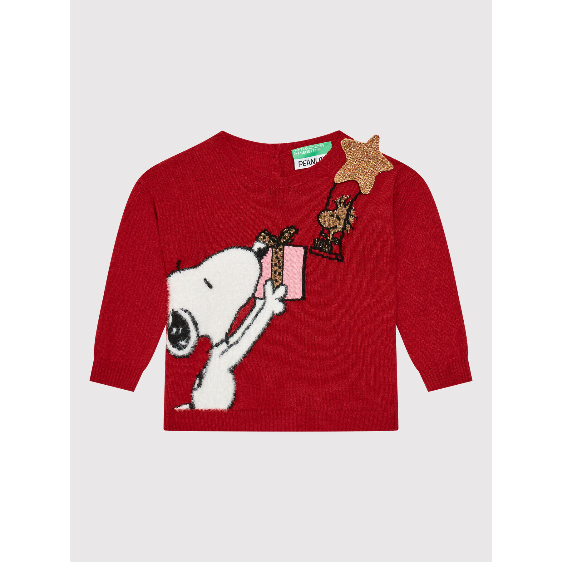 United Colors Of Benetton Sweater PEANUTS 1132Q1146 Piros Regular Fit - Pepit.hu