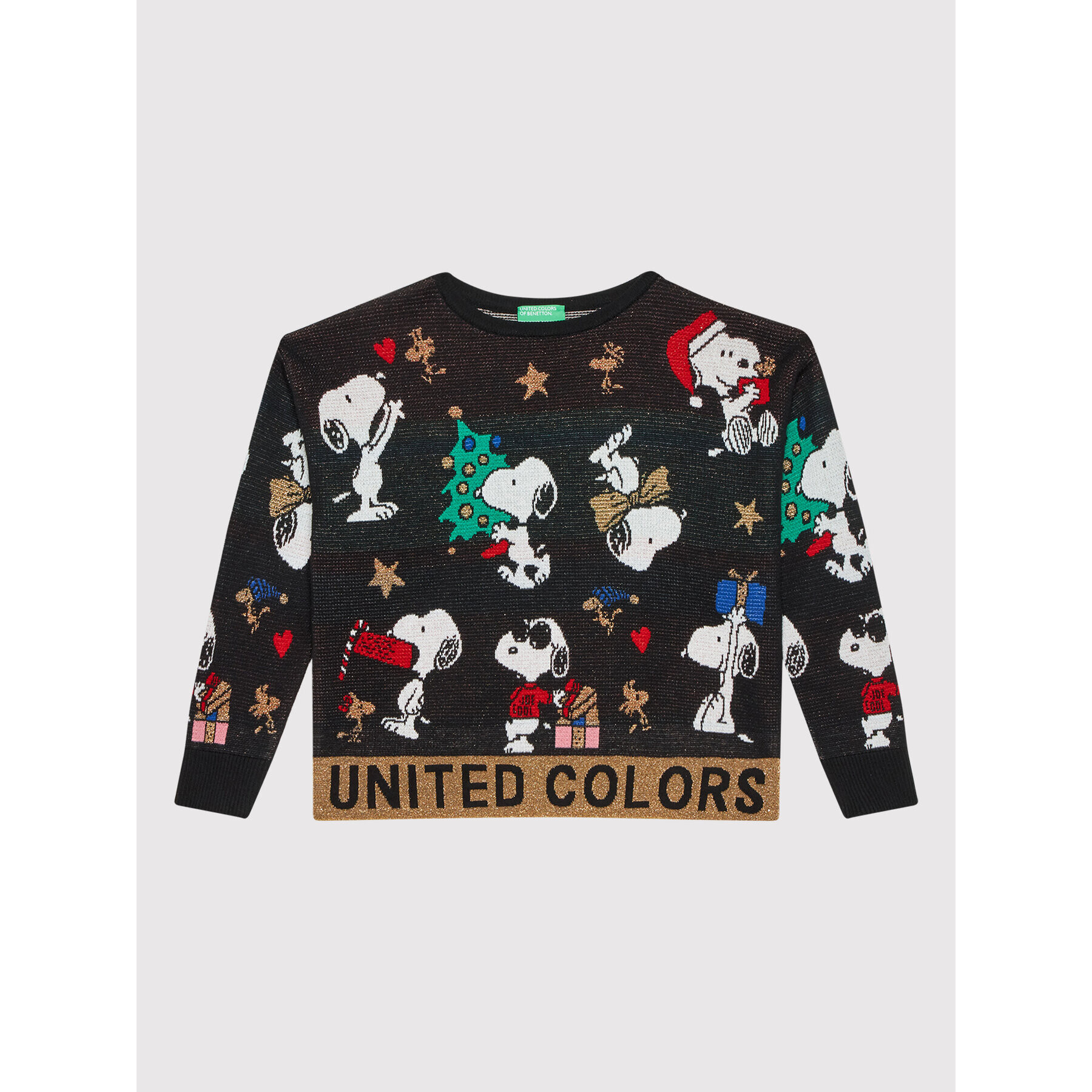 United Colors Of Benetton Sweater PENAUTS 1194Q1145 Fekete Regular Fit - Pepit.hu