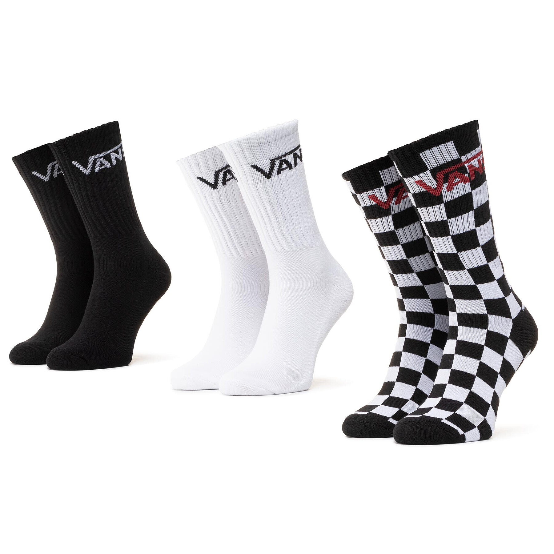 Vans 3 pár uniszex hosszú szárú zokni Mn Classic Crew VN000XRZ95Y1 Fekete - Pepit.hu