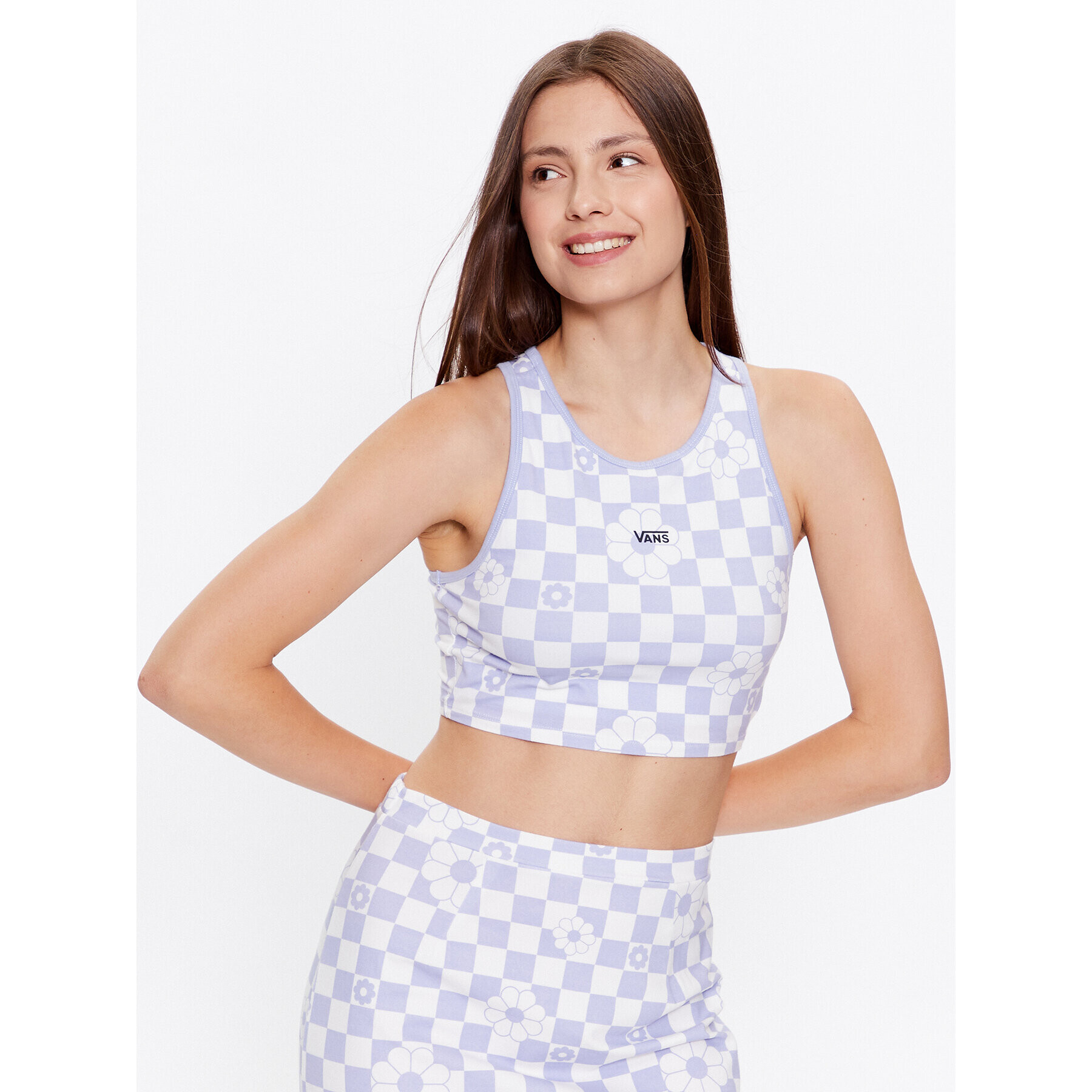 Vans Felső Longline Racerback Print Bralette VN00073R Lila Regular Fit - Pepit.hu