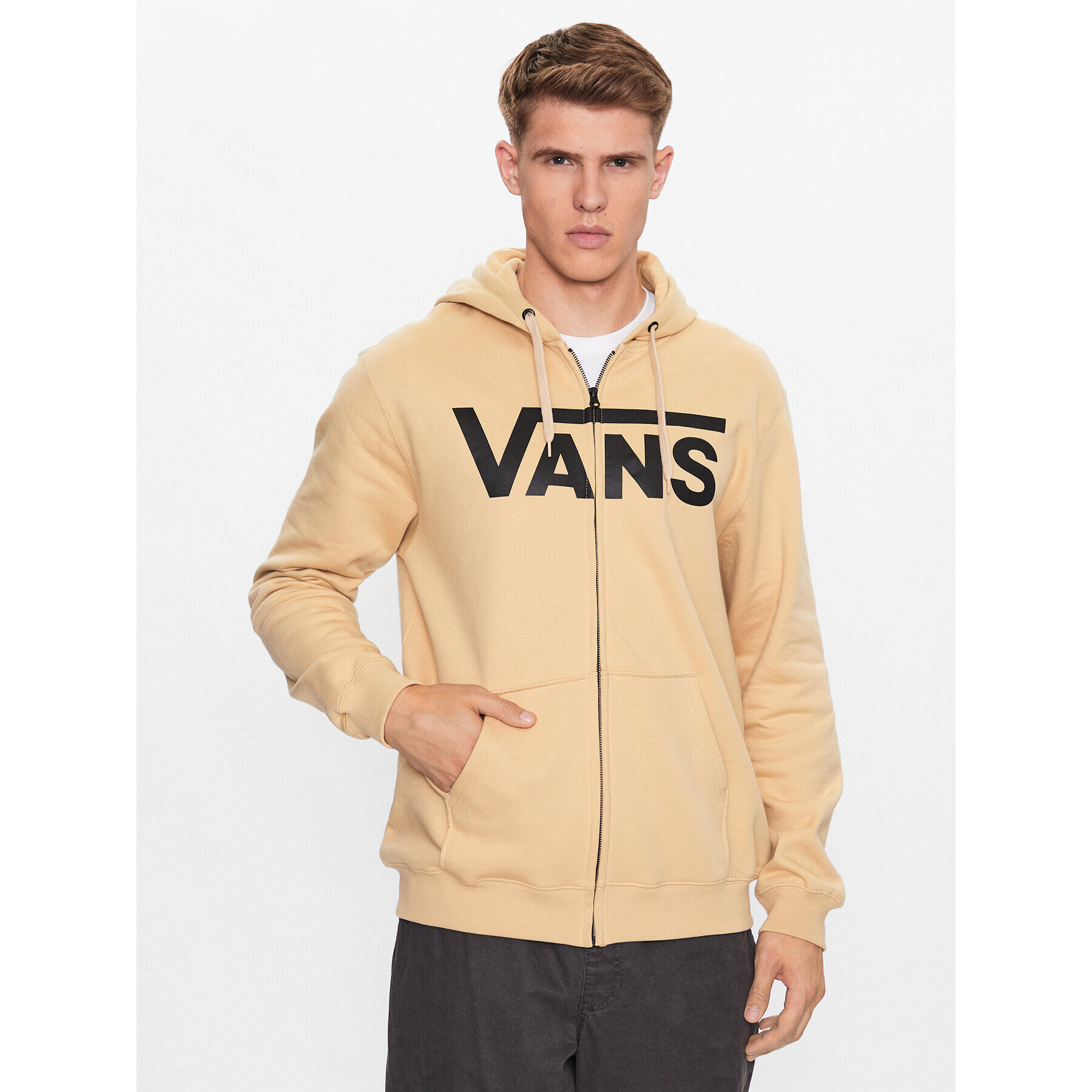 Vans Pulóver Mn Classic Zip Hoodie Ii VN0A456C Bézs Classic Fit - Pepit.hu