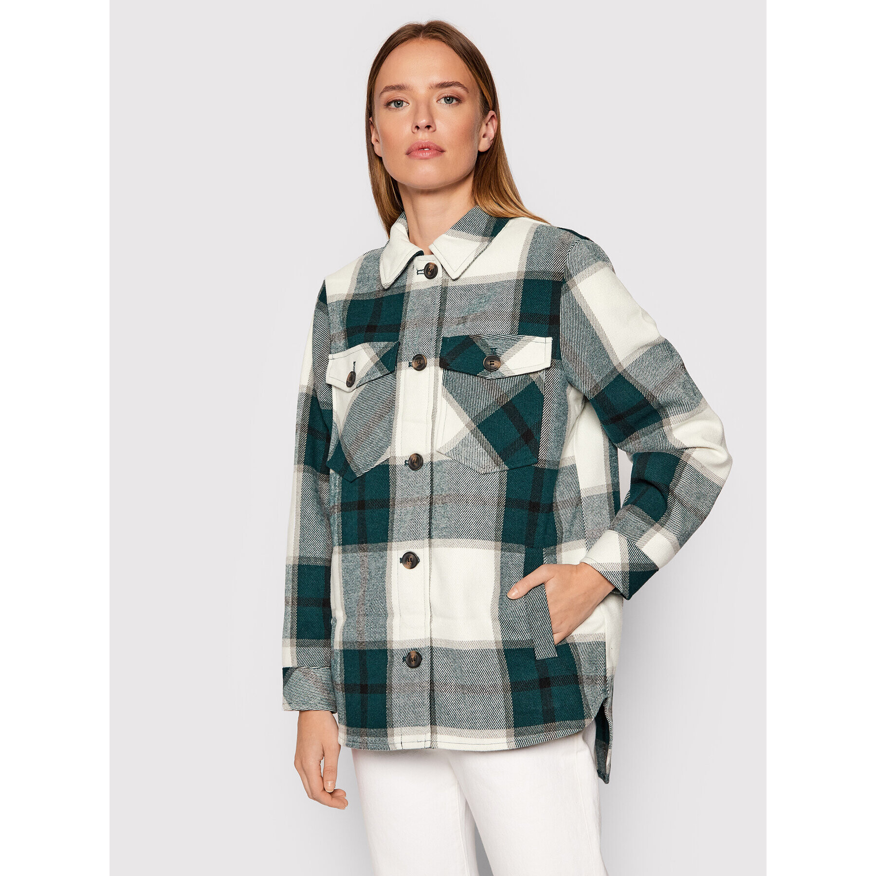 Vero Moda Átmeneti kabát Olivia 10248275 Zöld Oversize - Pepit.hu