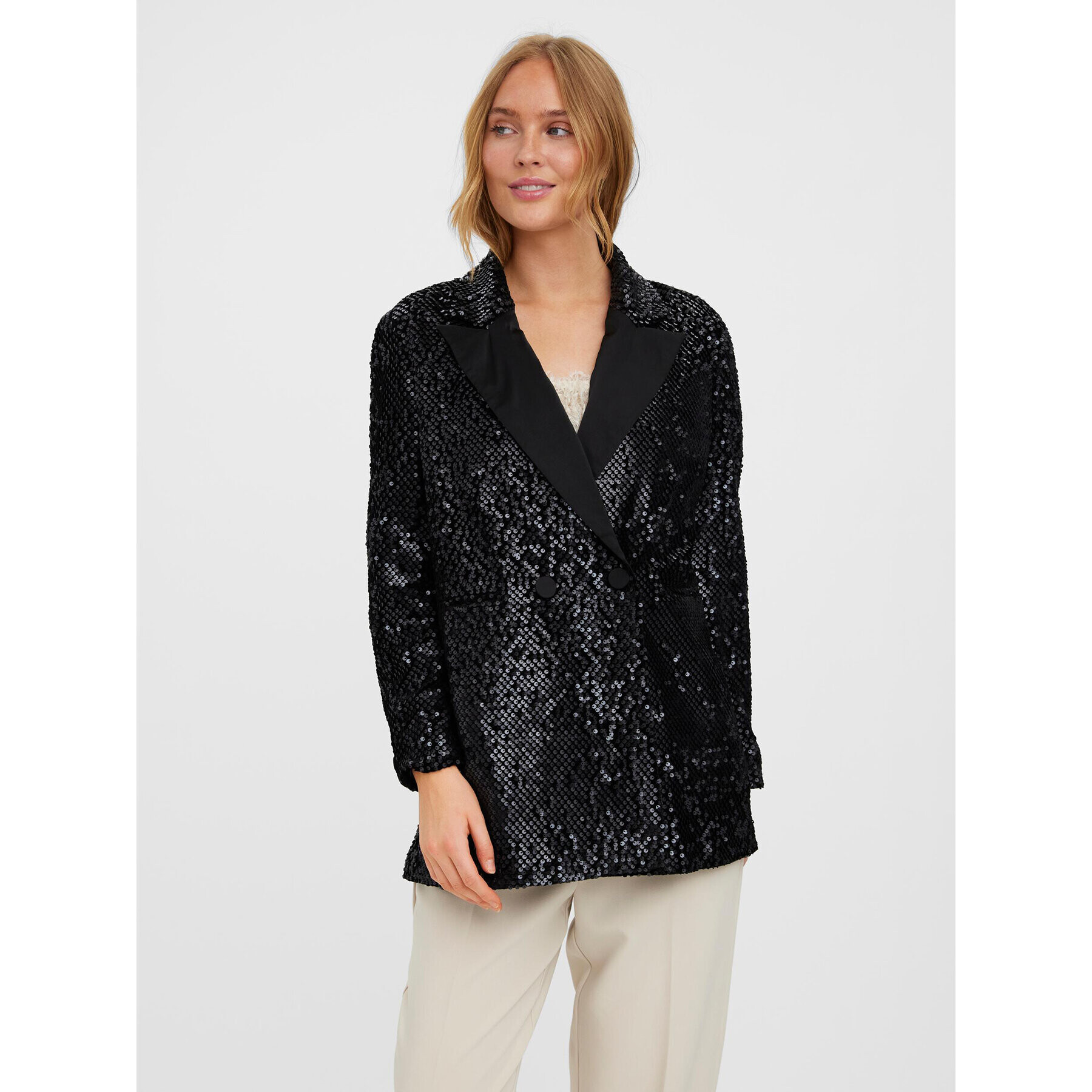 Vero Moda Zakó Merle 10277739 Fekete Oversize - Pepit.hu