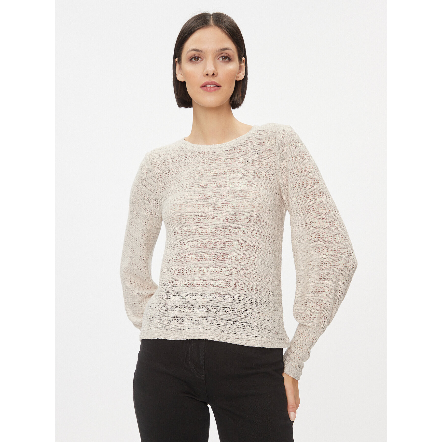 Vero Moda Blúz 10296715 Ekru Regular Fit - Pepit.hu