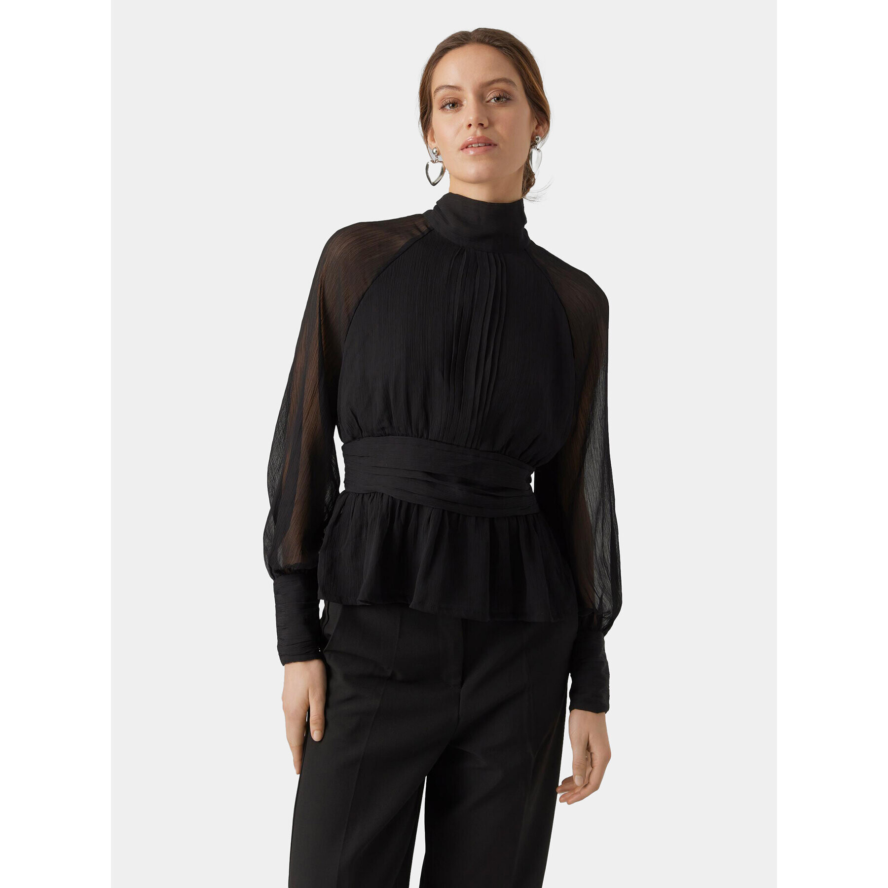 Vero Moda Blúz AWARE 10295842 Fekete Regular Fit - Pepit.hu