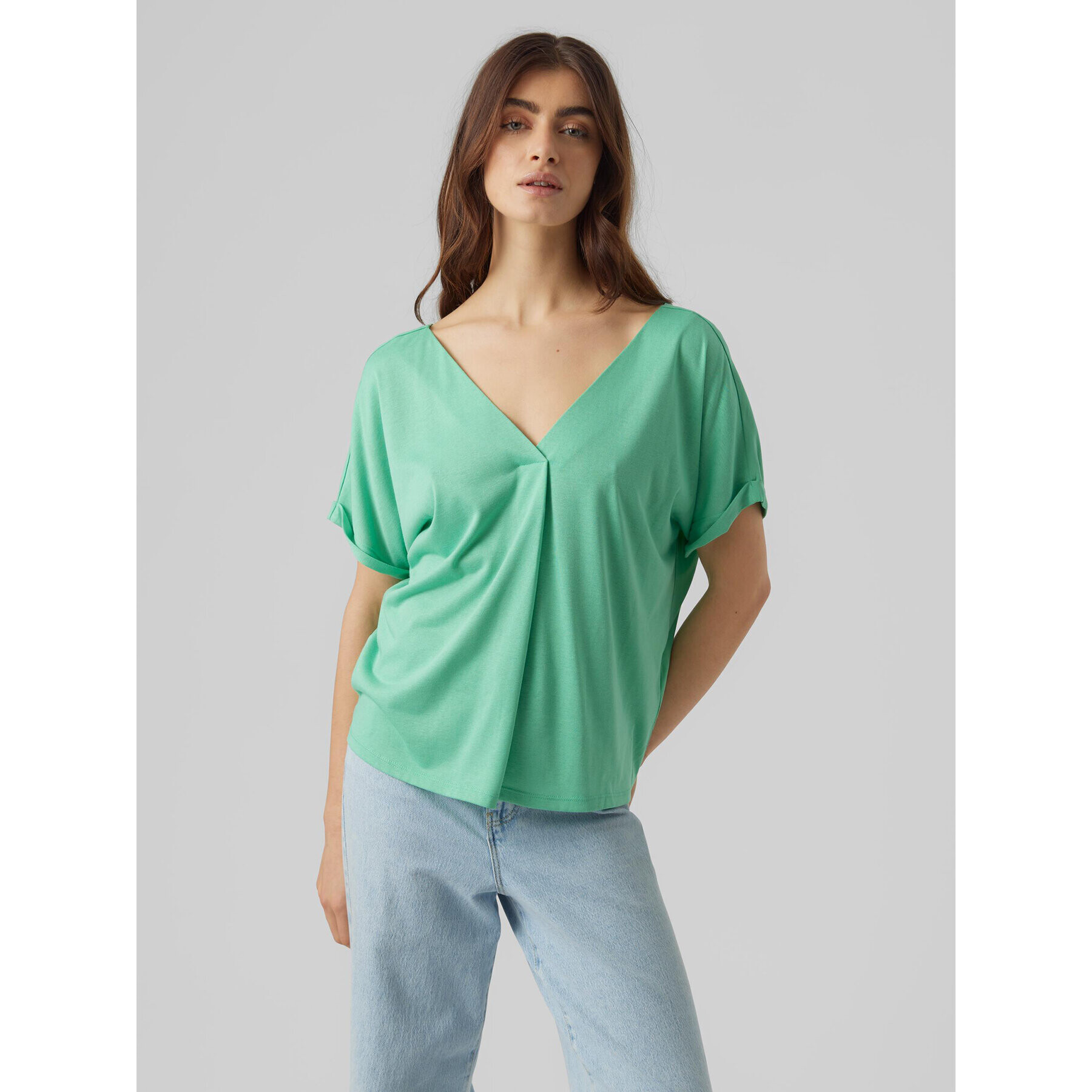 Vero Moda Blúz Flia 10288373 Zöld Wide Fit - Pepit.hu