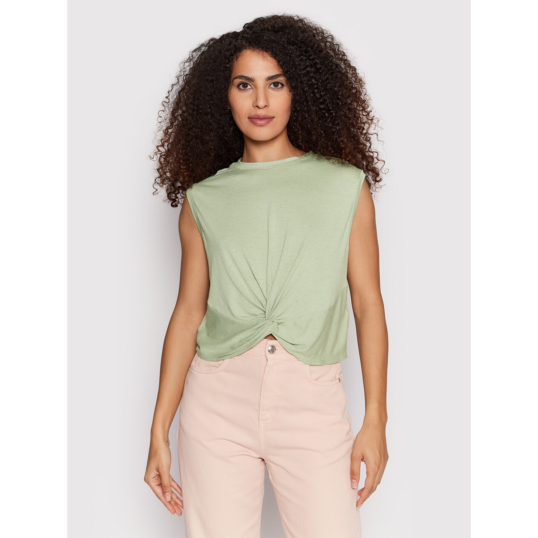 Vero Moda Blúz June 10262295 Zöld Regular Fit - Pepit.hu