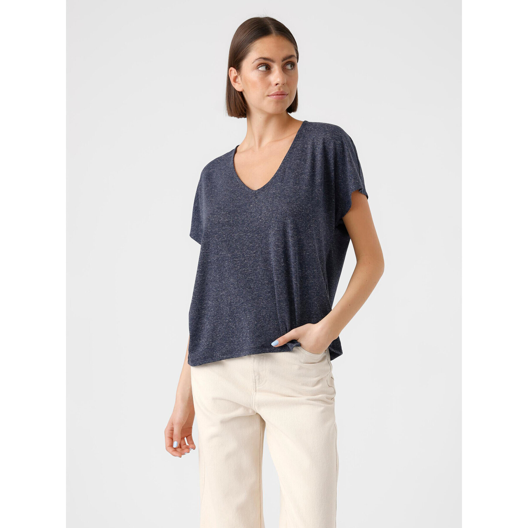 Vero Moda Blúz Marijune 10281911 Sötétkék Regular Fit - Pepit.hu