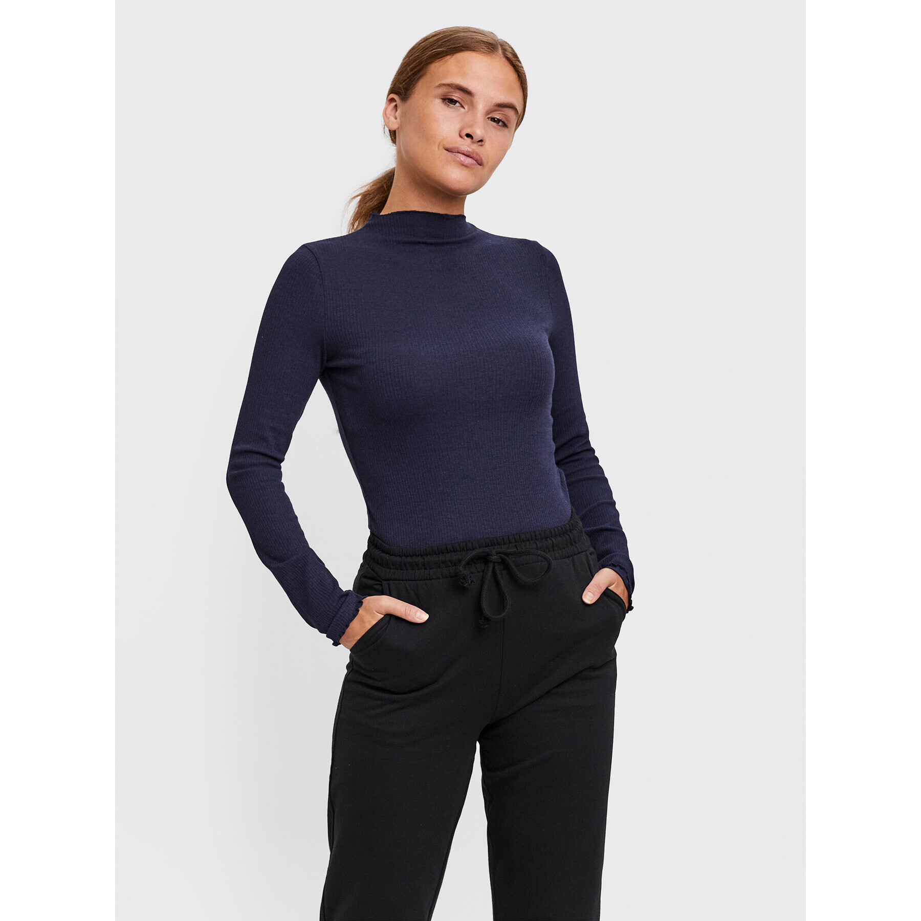 Vero Moda Blúz Vio 10259206 Sötétkék Slim Fit - Pepit.hu