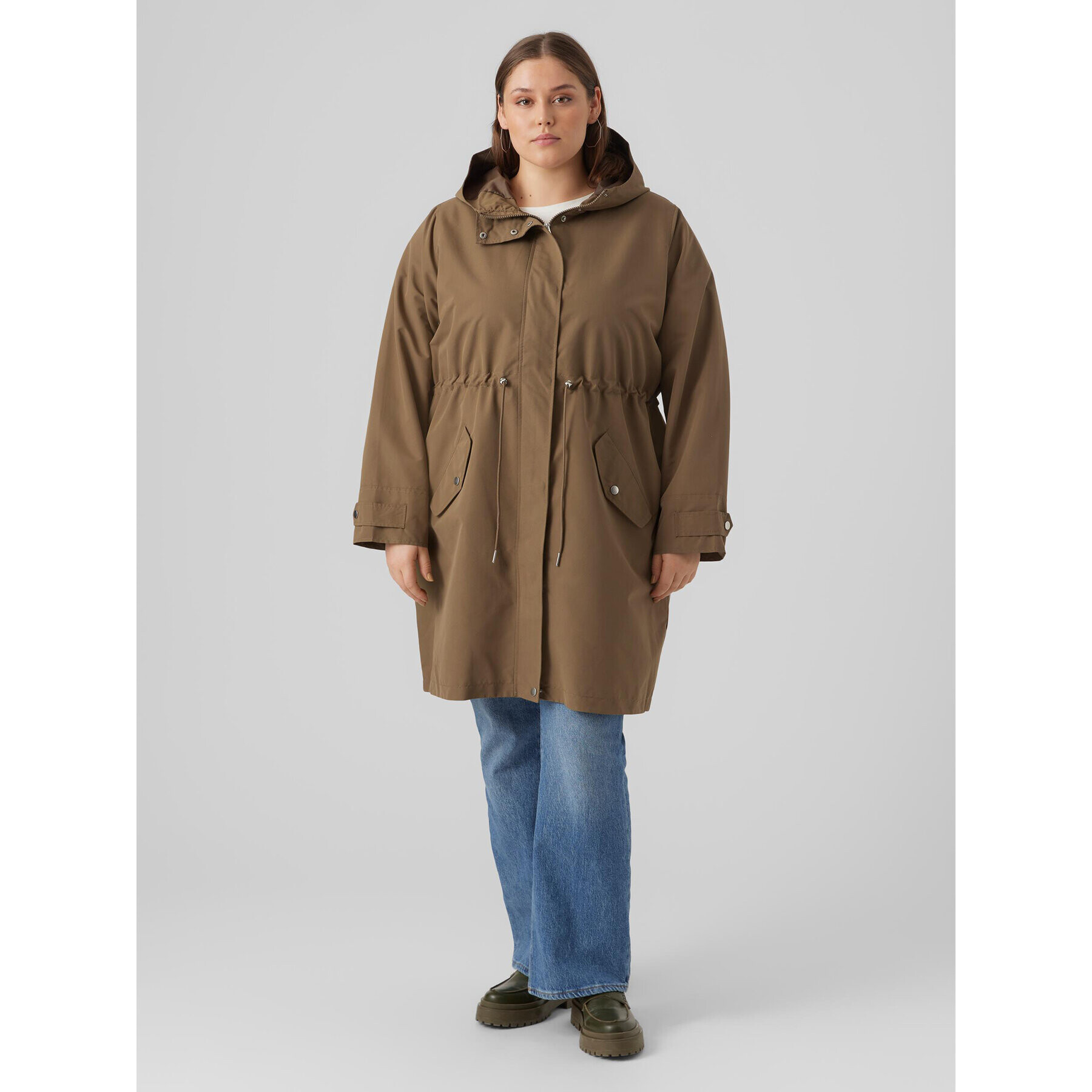 Vero Moda Curve Átmeneti kabát 10287156 Barna Regular Fit - Pepit.hu