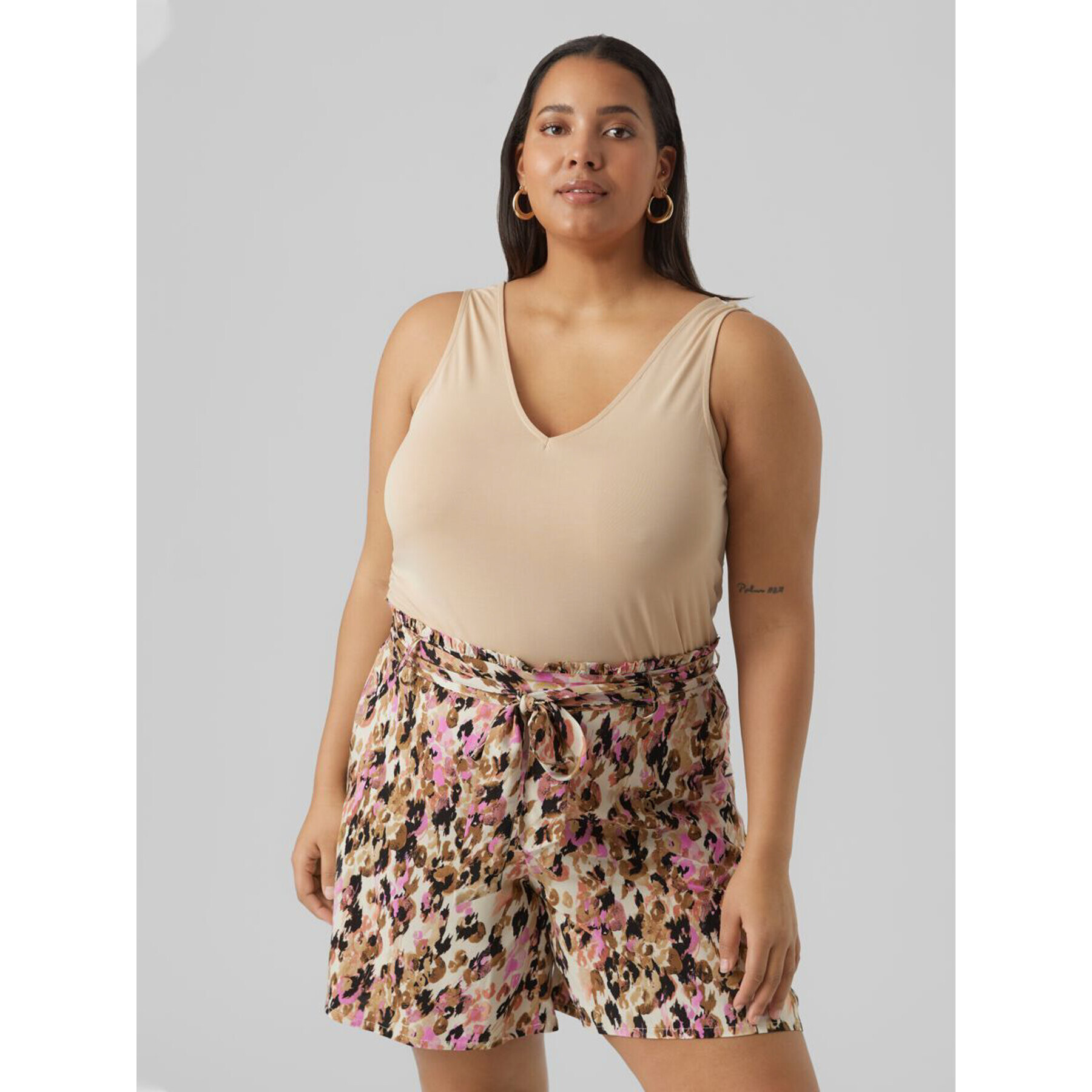 Vero Moda Curve Felső 10294299 Barna Regular Fit - Pepit.hu