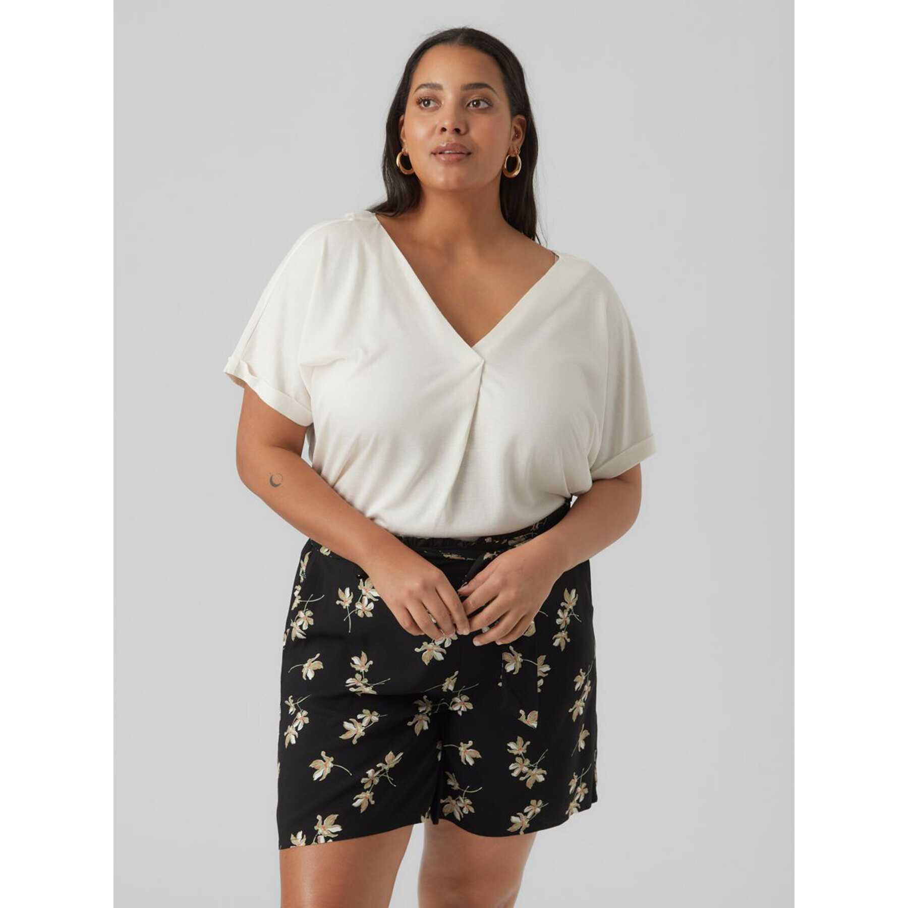 Vero Moda Curve Póló 10289794 Fehér Wide Fit - Pepit.hu