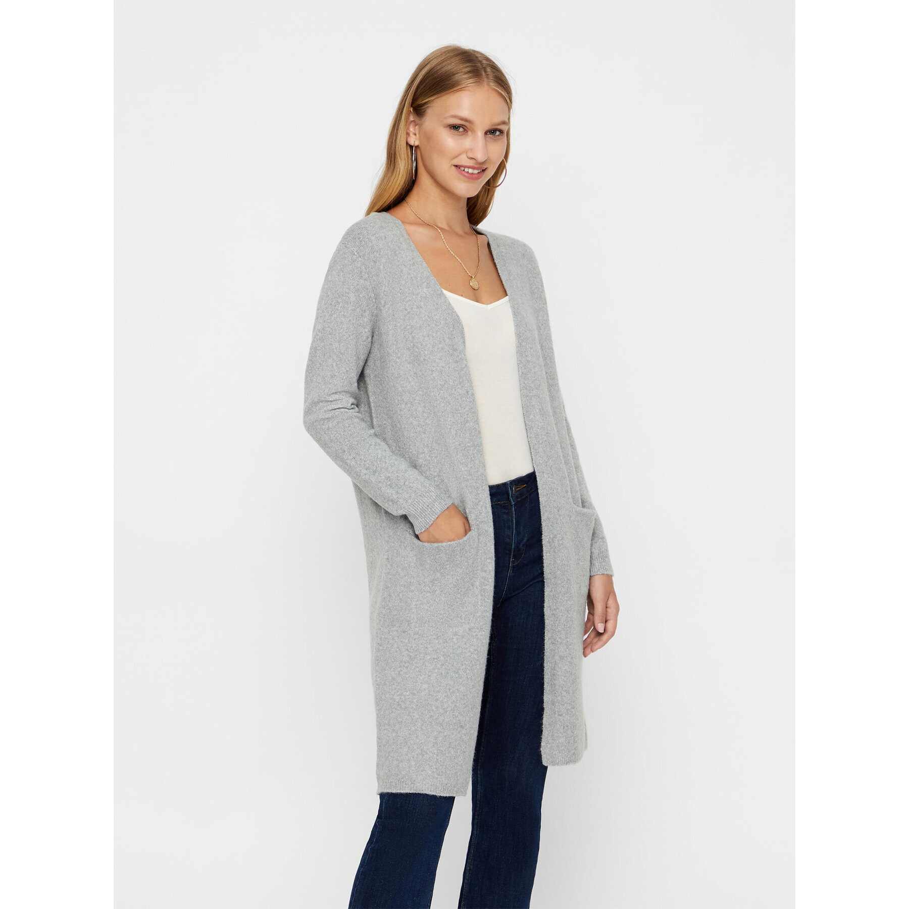 Vero Moda Kardigán 10215434 Szürke Regular Fit - Pepit.hu