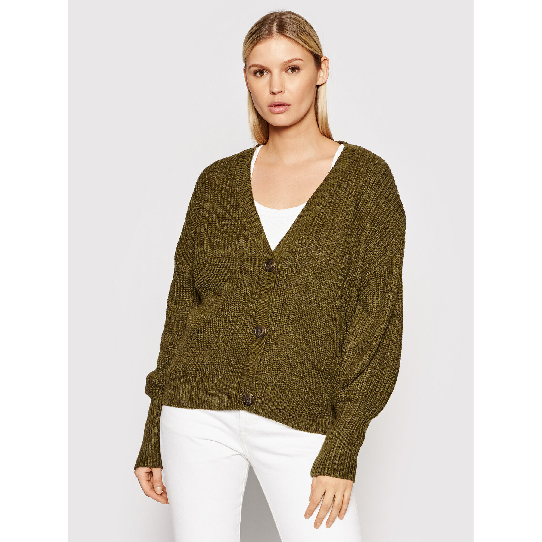 Vero Moda Kardigán Lea 10249632 Zöld Relaxed Fit - Pepit.hu