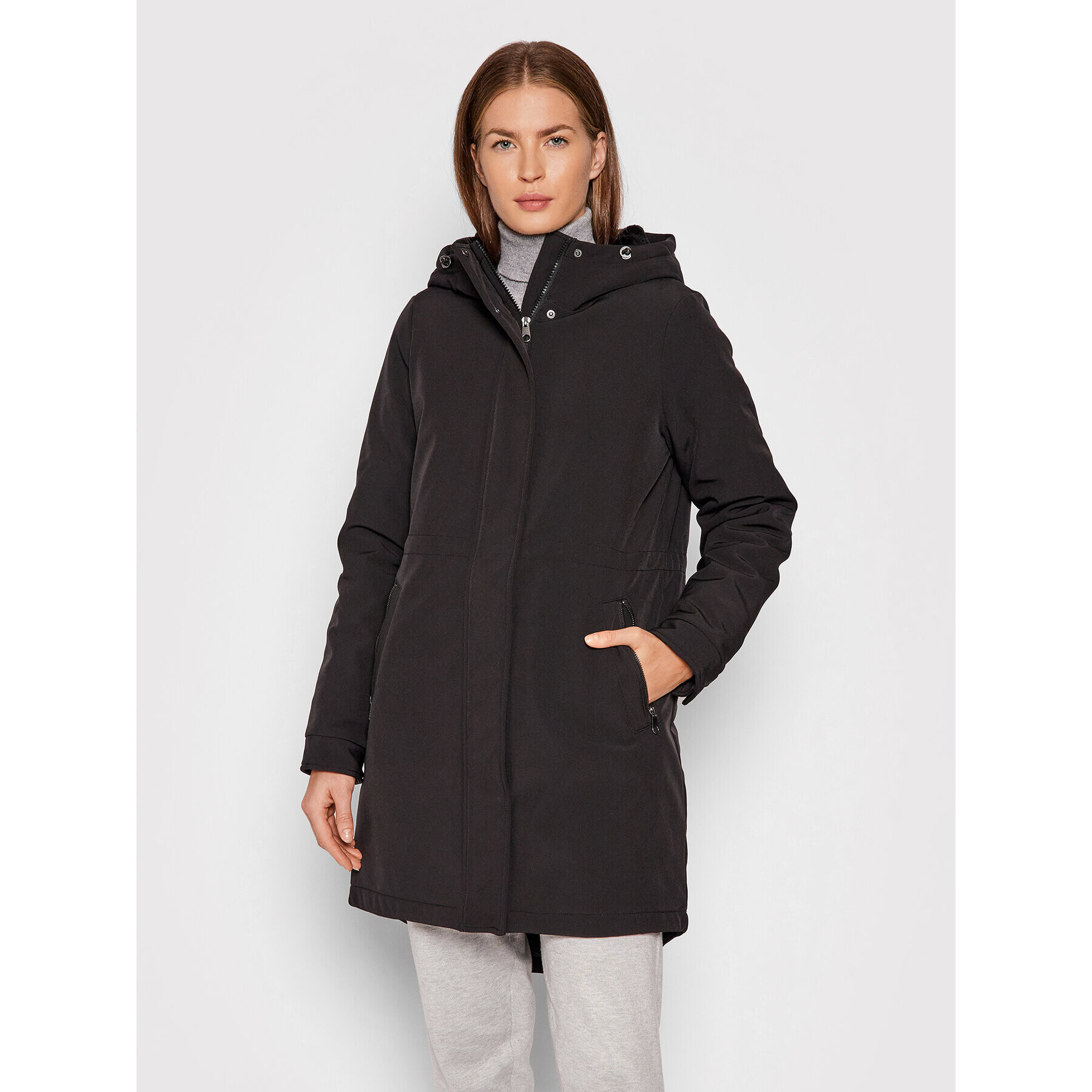 Vero Moda Parka Cleanmila 10235311 Fekete Regular Fit - Pepit.hu