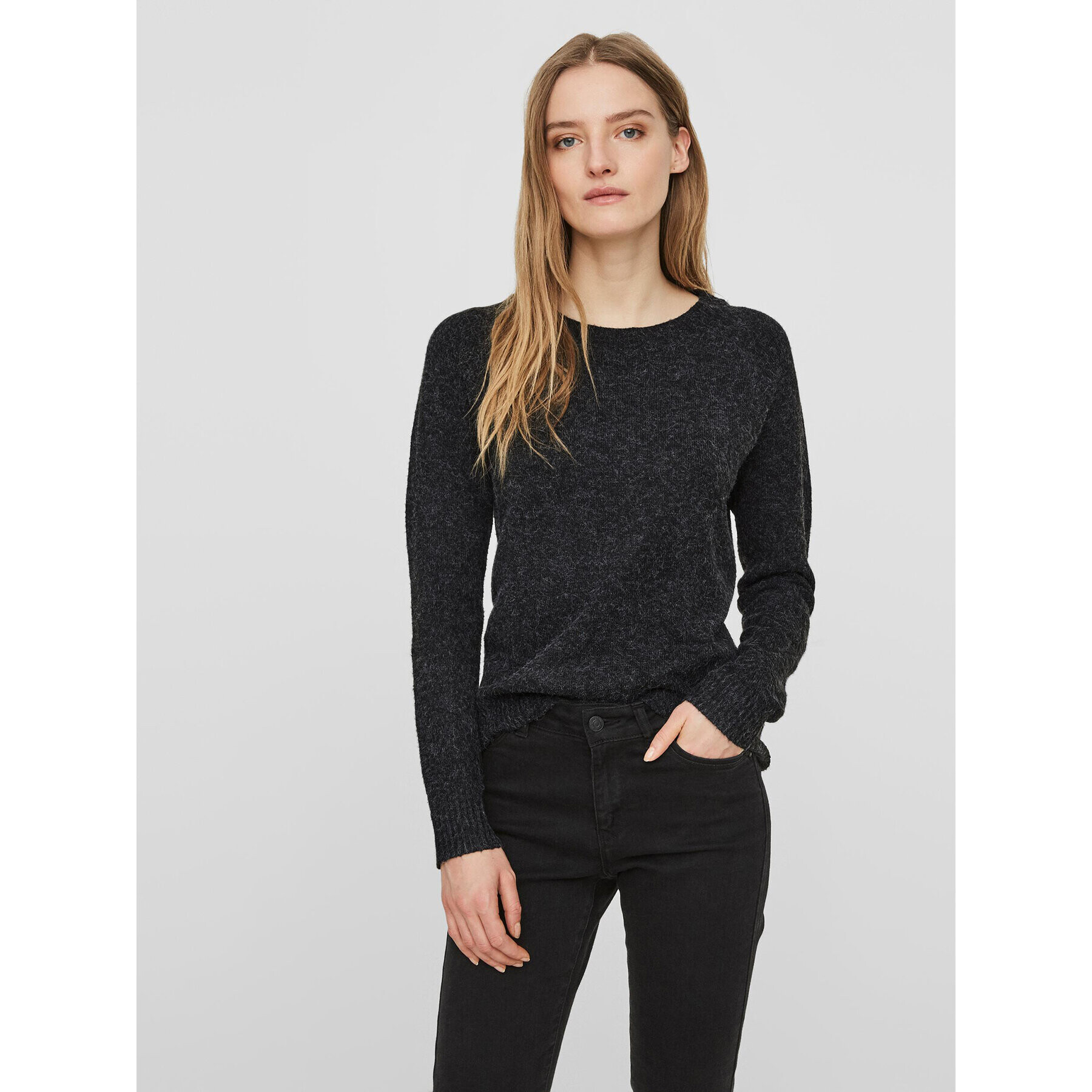 Vero Moda Sweater 10201022 Fekete Regular Fit - Pepit.hu