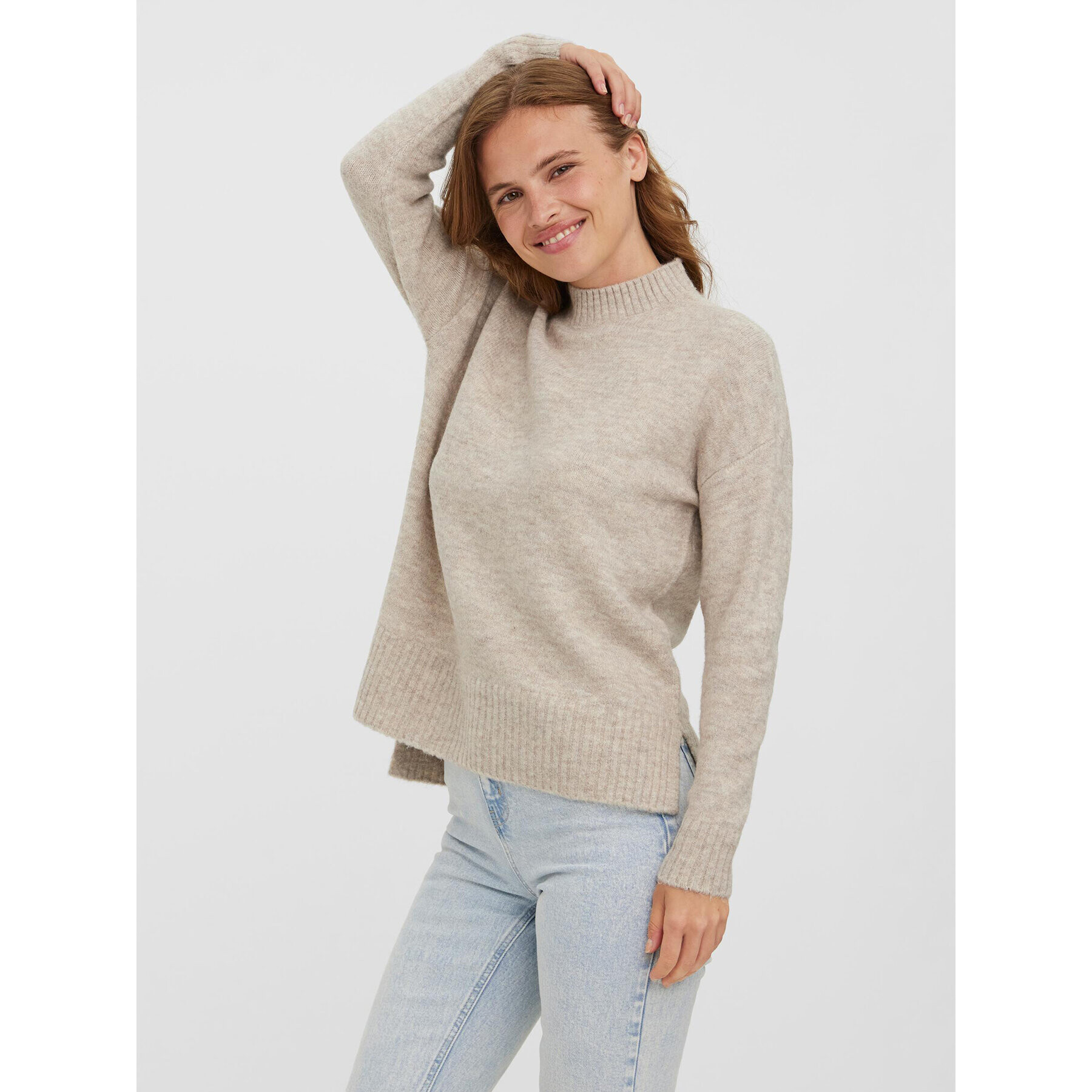 Vero Moda Sweater 10269229 Bézs Regular Fit - Pepit.hu