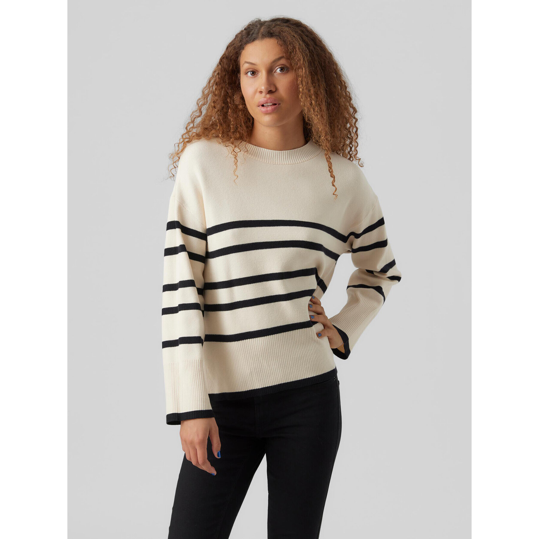 Vero Moda Sweater 10278319 Bézs Regular Fit - Pepit.hu