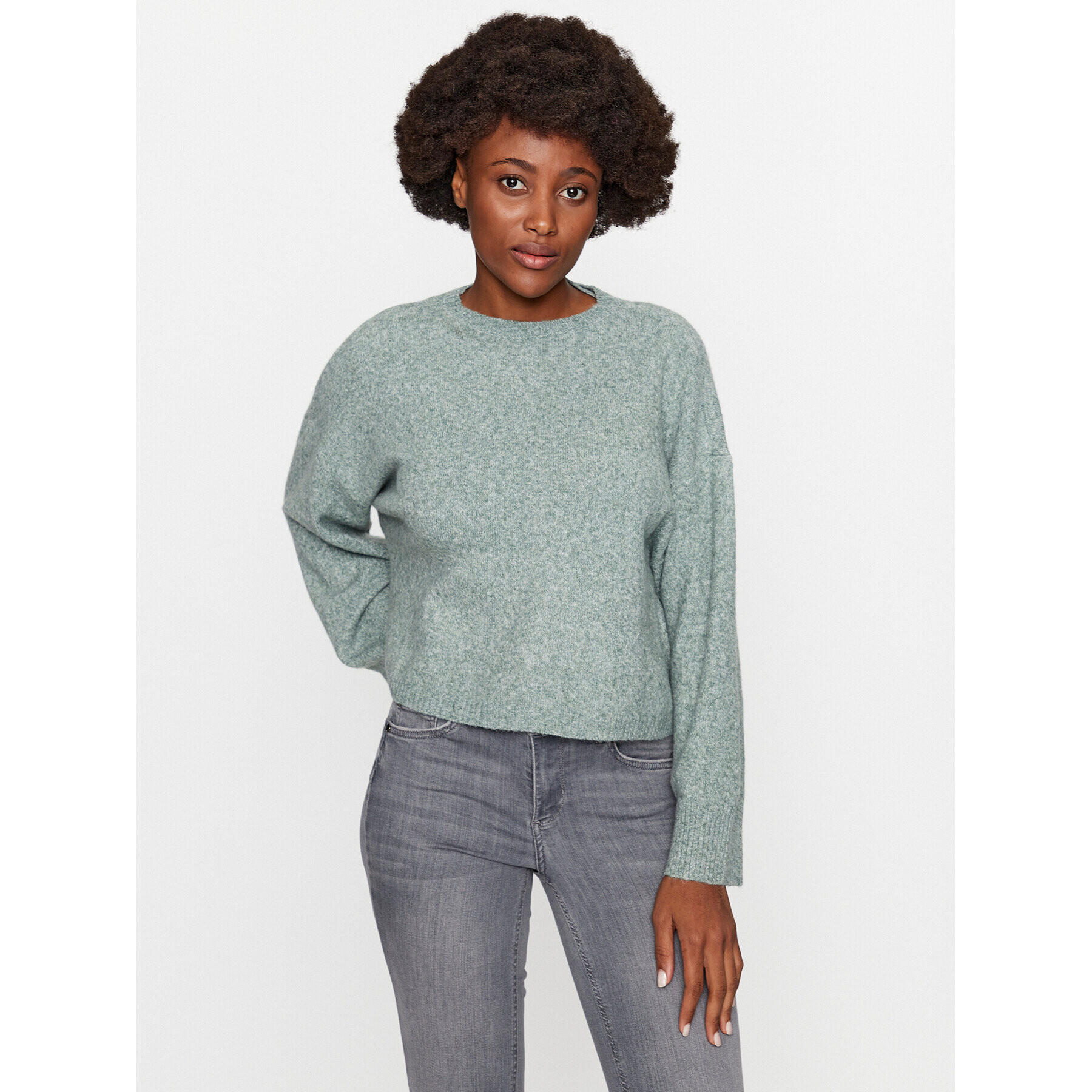 Vero Moda Sweater 10291696 Zöld Regular Fit - Pepit.hu