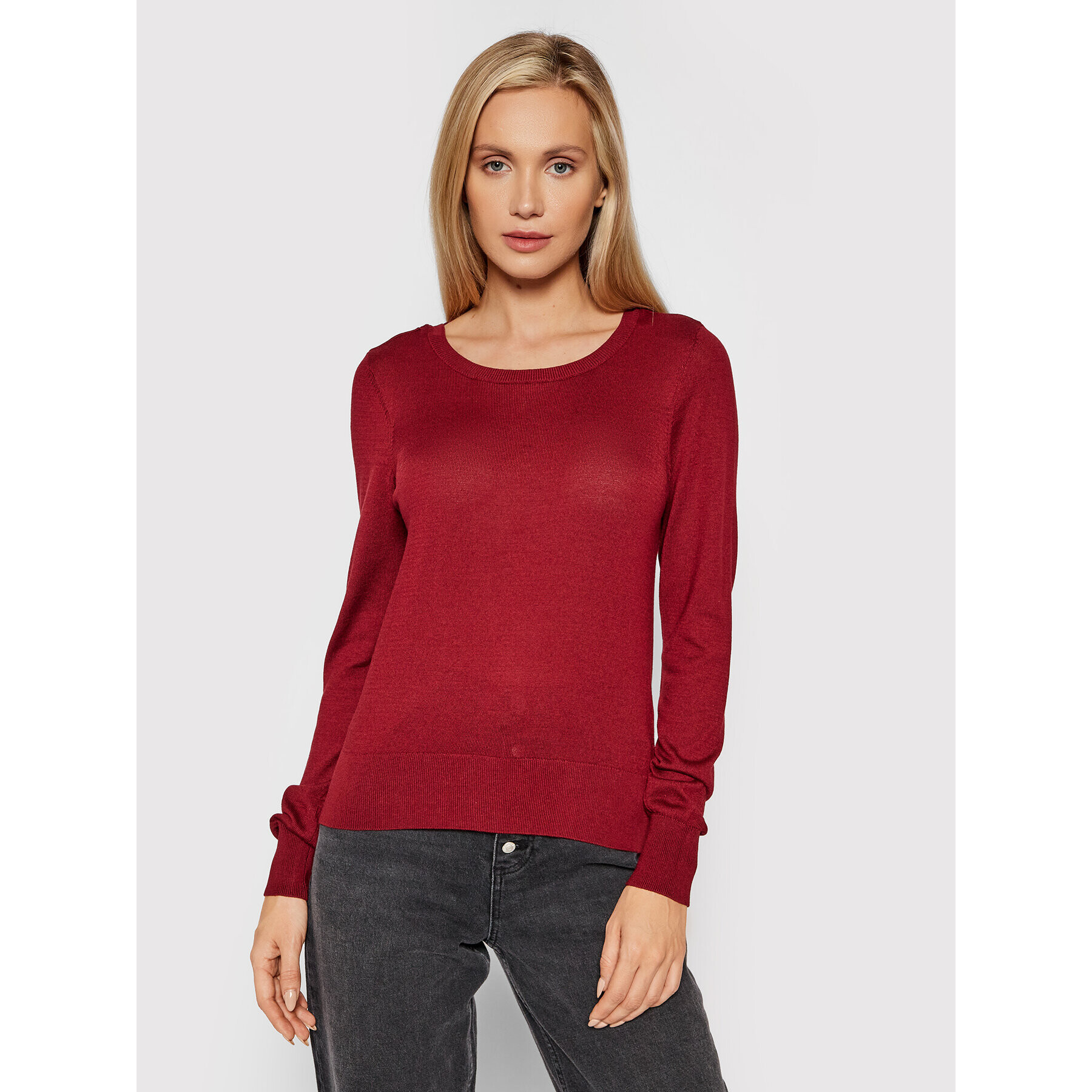 Vero Moda Sweater Felicity 10231475 Bordó Regular Fit - Pepit.hu