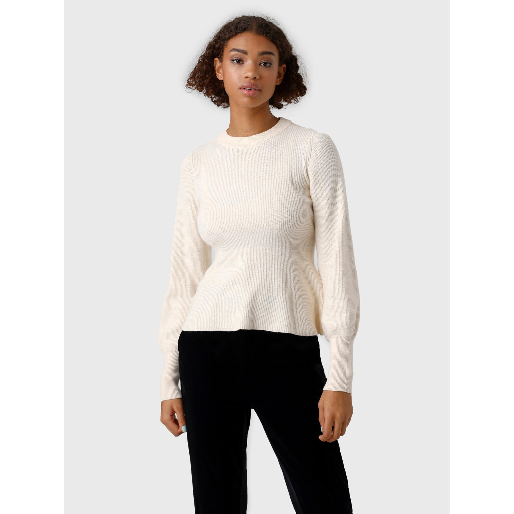 Vero Moda Sweater Holly 10268921 Ekru Regular Fit - Pepit.hu