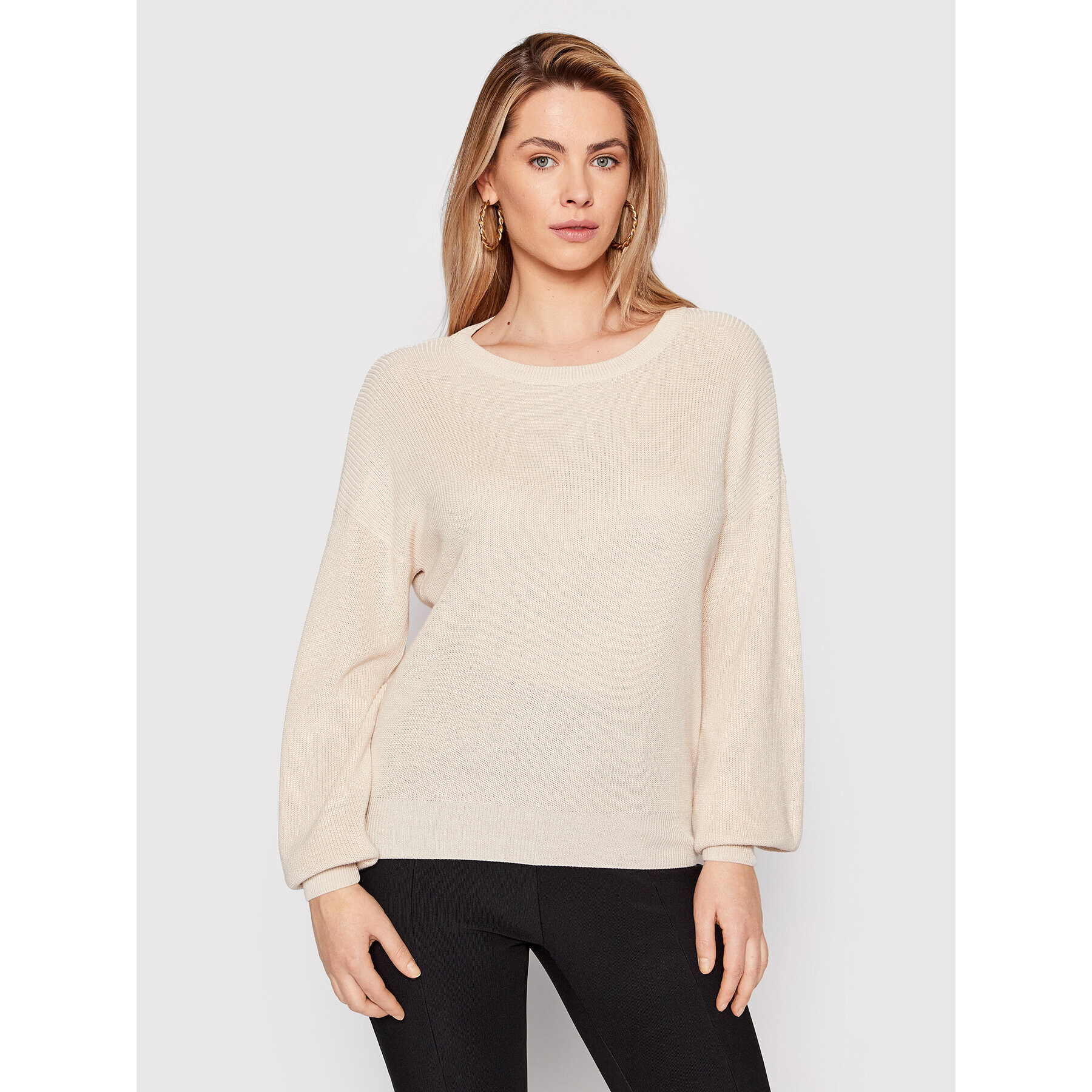 Vero Moda Sweater New Lex Sun 10260391 Ekru Relaxed Fit - Pepit.hu