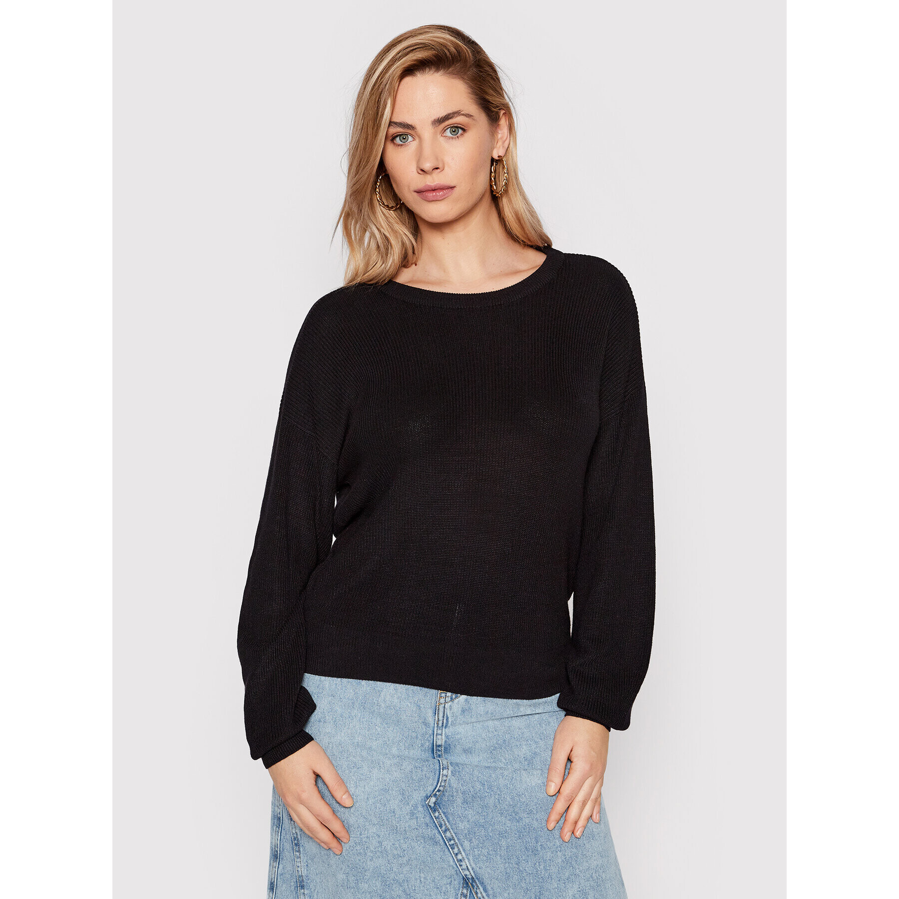 Vero Moda Sweater New Lex Sun 10260391 Fekete Relaxed Fit - Pepit.hu