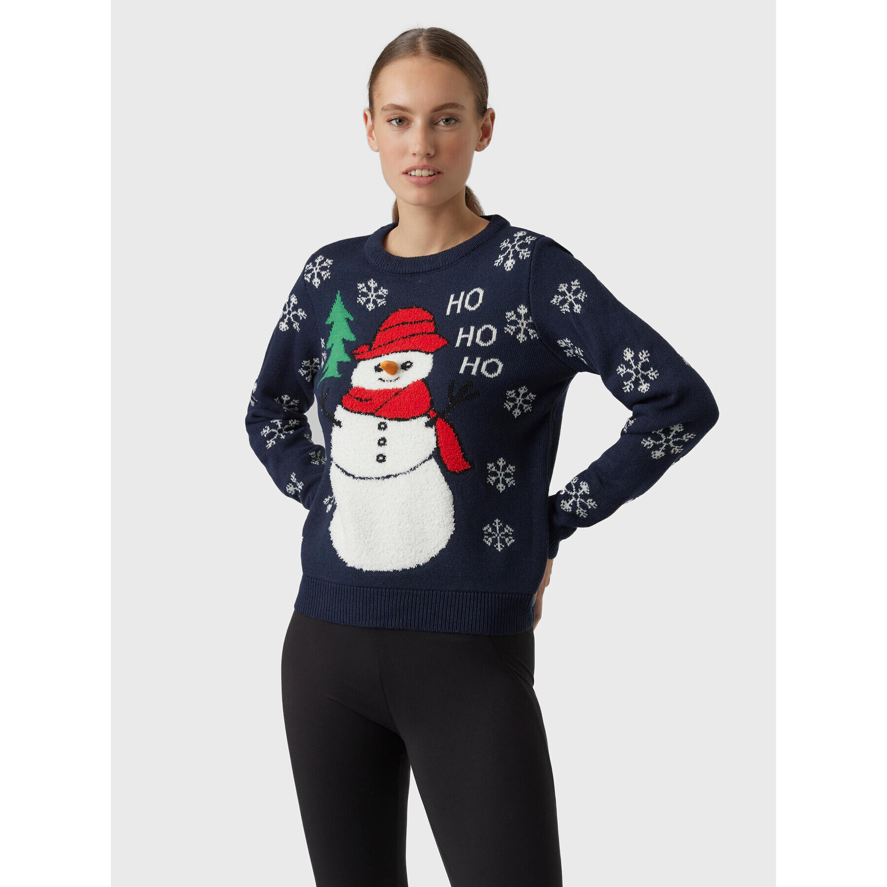 Vero Moda Sweater Snowman 10272448 Sötétkék Regular Fit - Pepit.hu