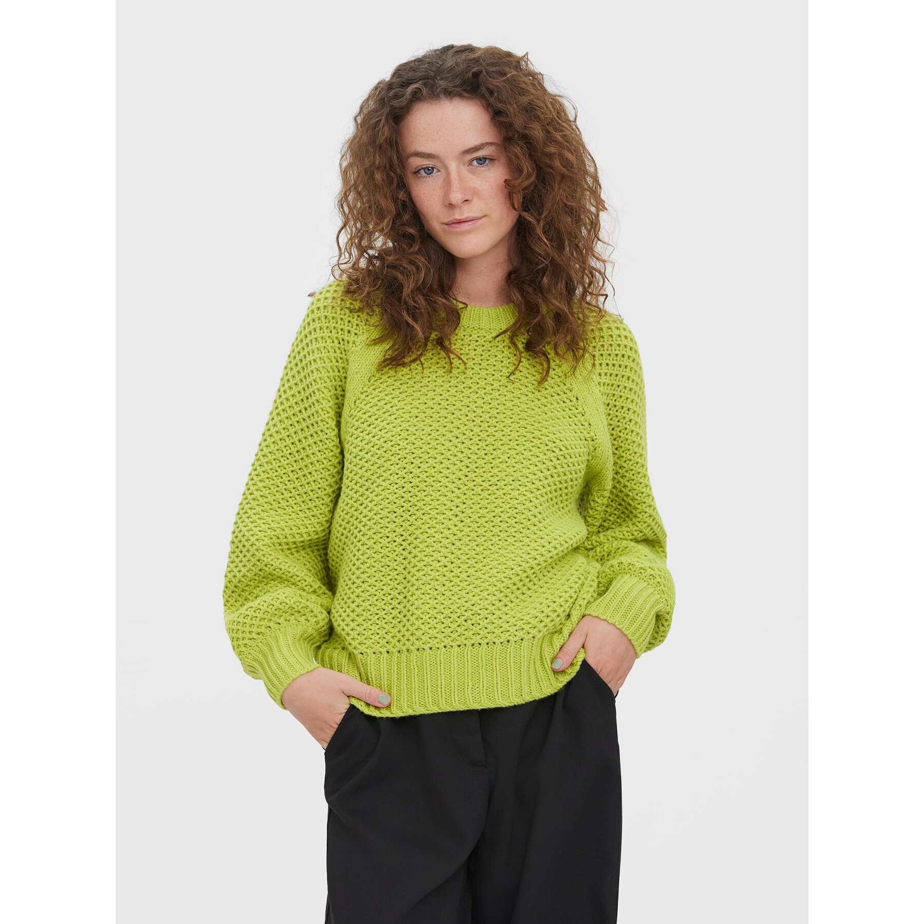 Vero Moda Sweater Vertie 10271197 Zöld Relaxed Fit - Pepit.hu